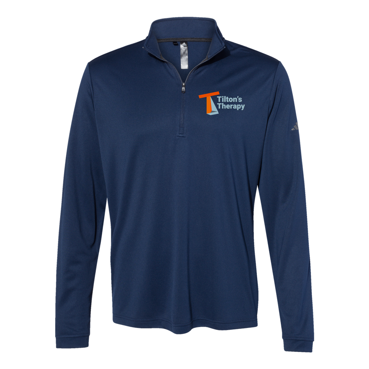 tiltonstherapy-adidas-quarter-zip-embroidery-leftchest-A401-collegiatenavy-flat-front