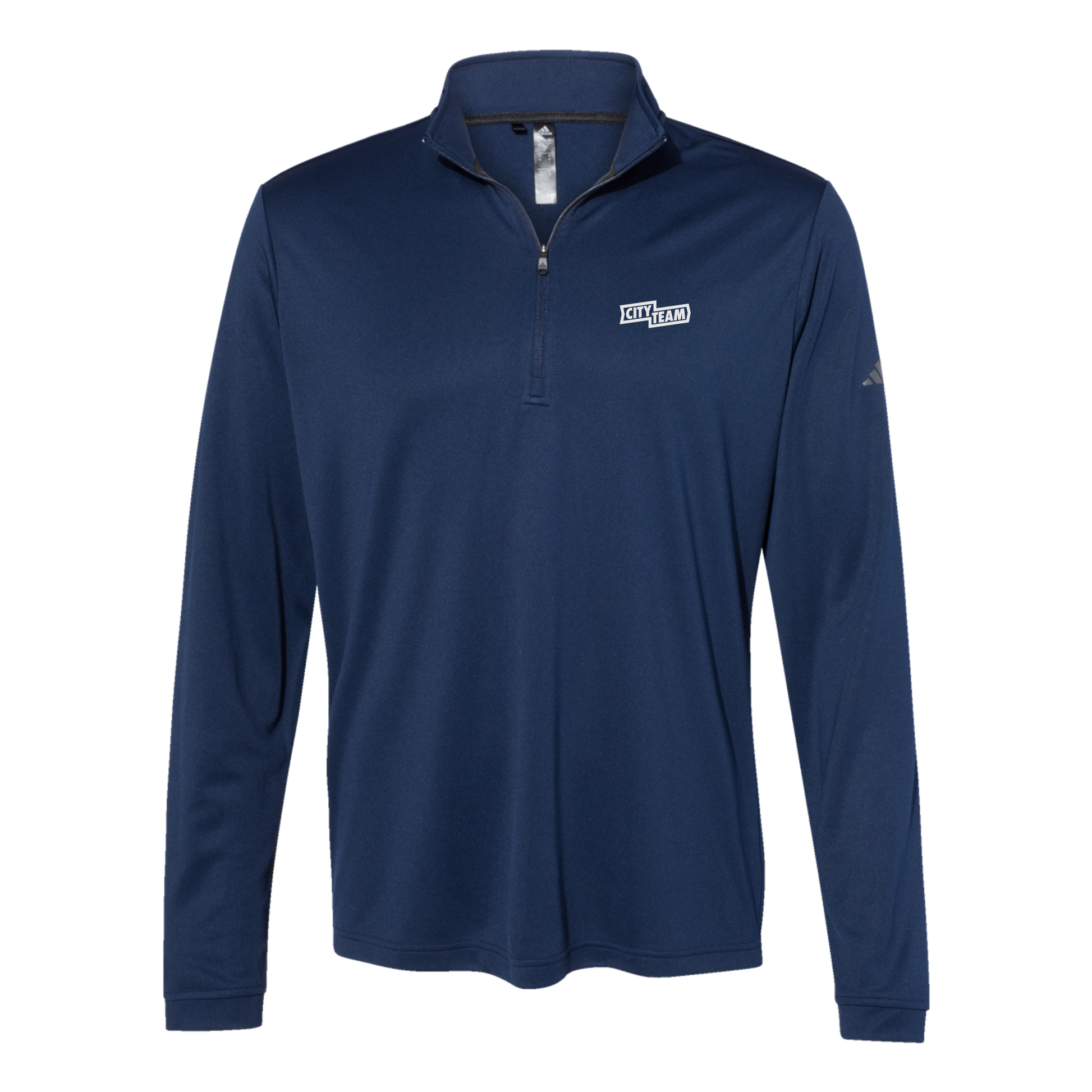 cityteam-adidas-quarter-zip-embroidery-leftchest-A401-collegiatenavy-flat-front