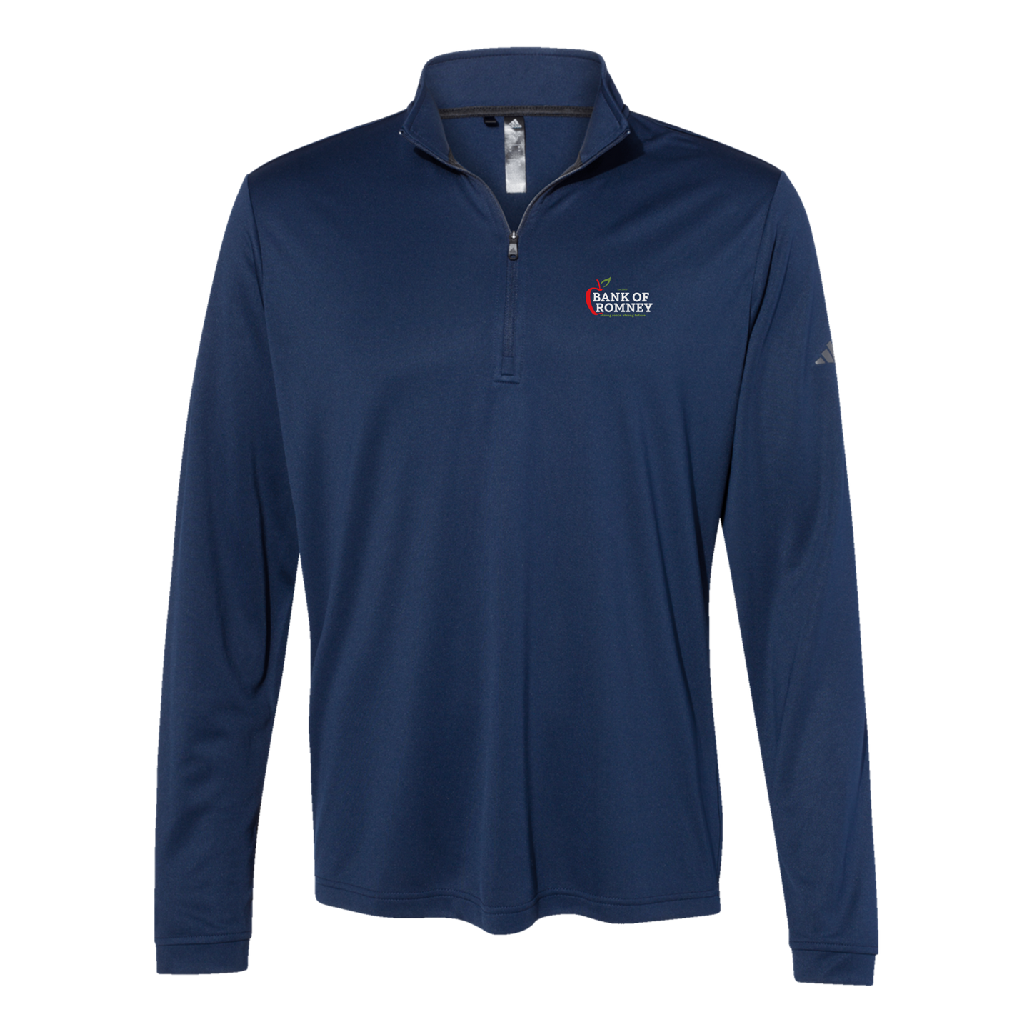 bankofromney-adidas-quarter-zip-embroidery-leftchest-A401-collegiatenavy-flat-front