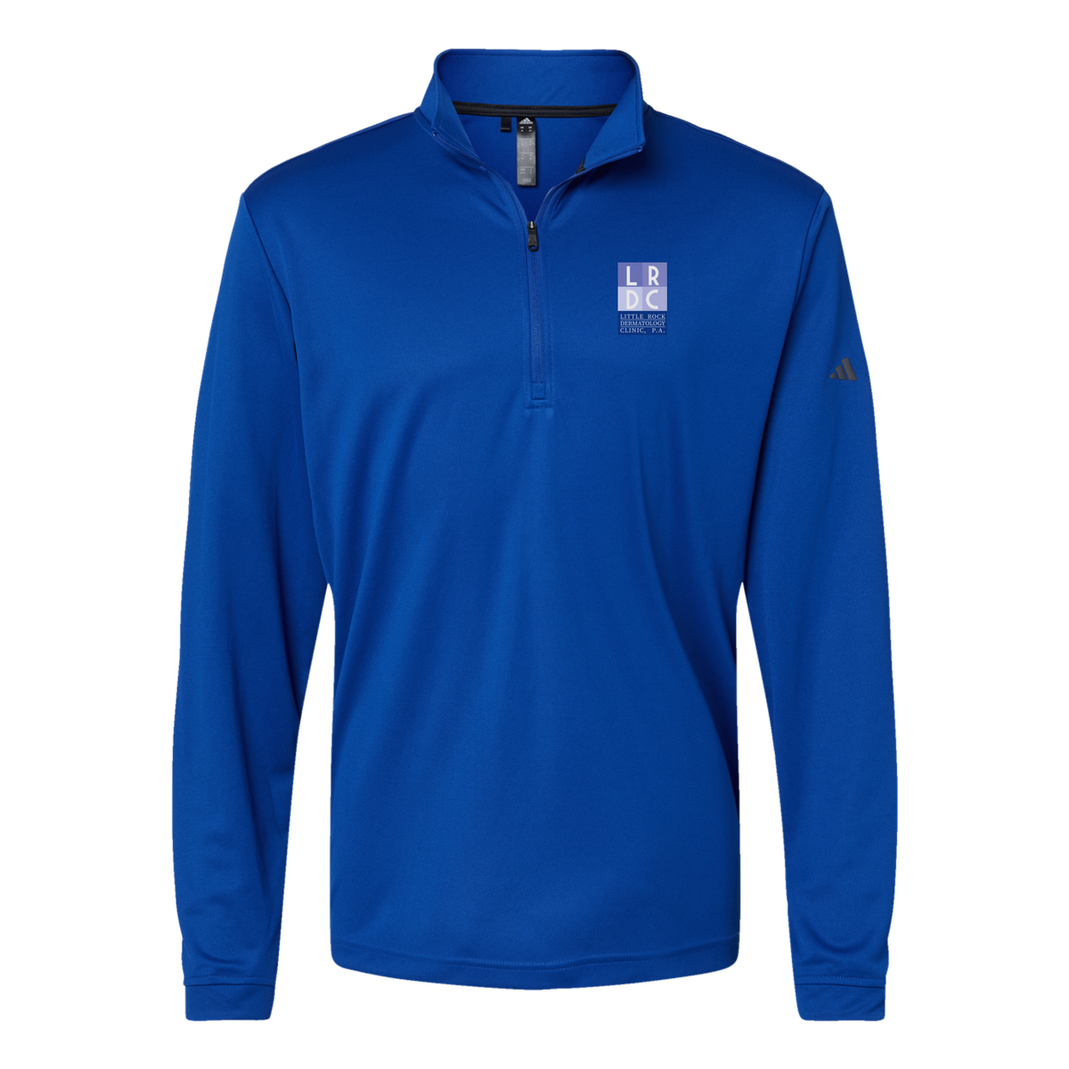 littlerockdermatology-adidas-quarter-zip-embroidery-leftchest-A401-collegiateroyal-flat-front