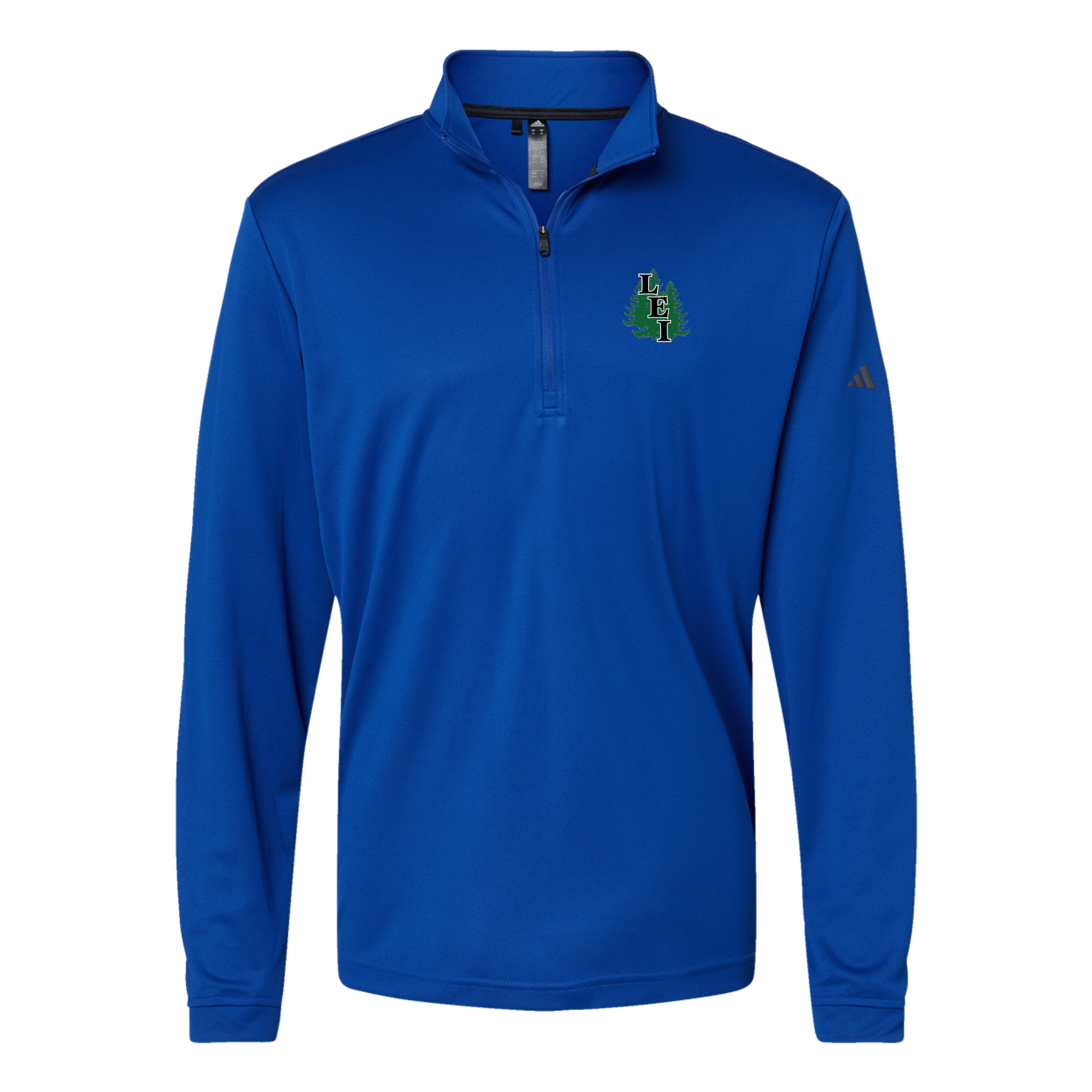 leisite-adidas-quarter-zip-embroidery-leftchest-A401-collegiateroyal-flat-front