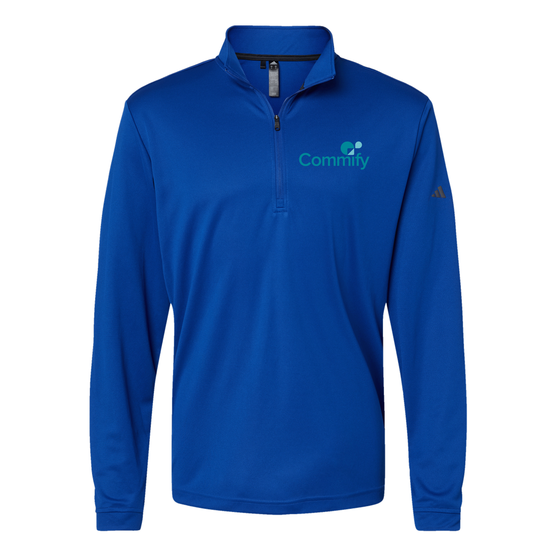 commify-adidas-quarter-zip-embroidery-leftchest-A401-collegiateroyal-flat-front