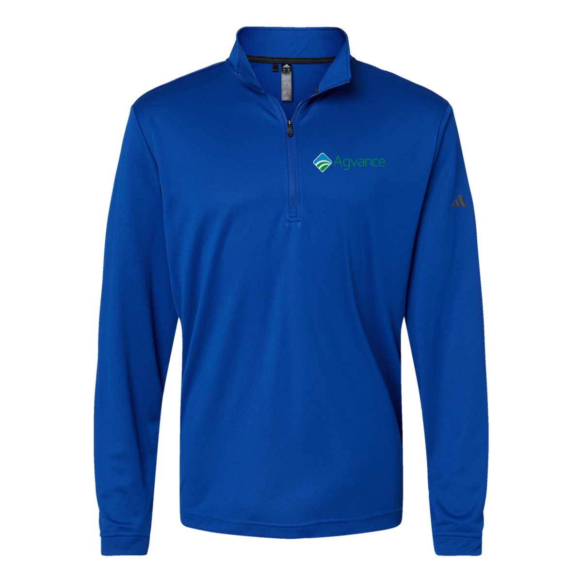 agvance-adidas-quarter-zip-embroidery-leftchest-A401-collegiateroyal-flat-front
