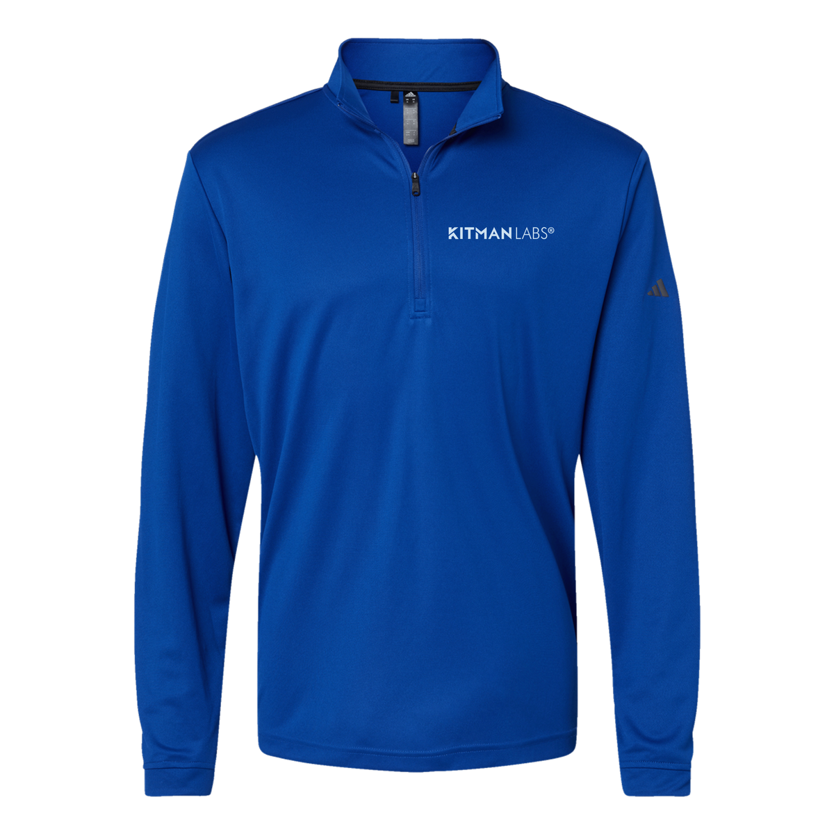 kitmanlabs-adidas-quarter-zip-embroidery-leftchest-A401-collegiateroyal-flat-front
