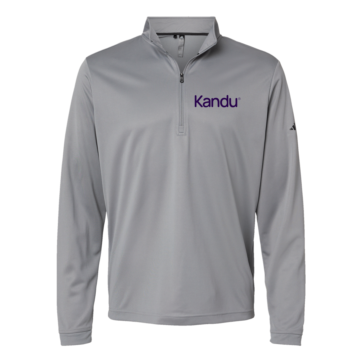 kandu-adidas-quarter-zip-embroidery-leftchest-A401-greythree-flat-front