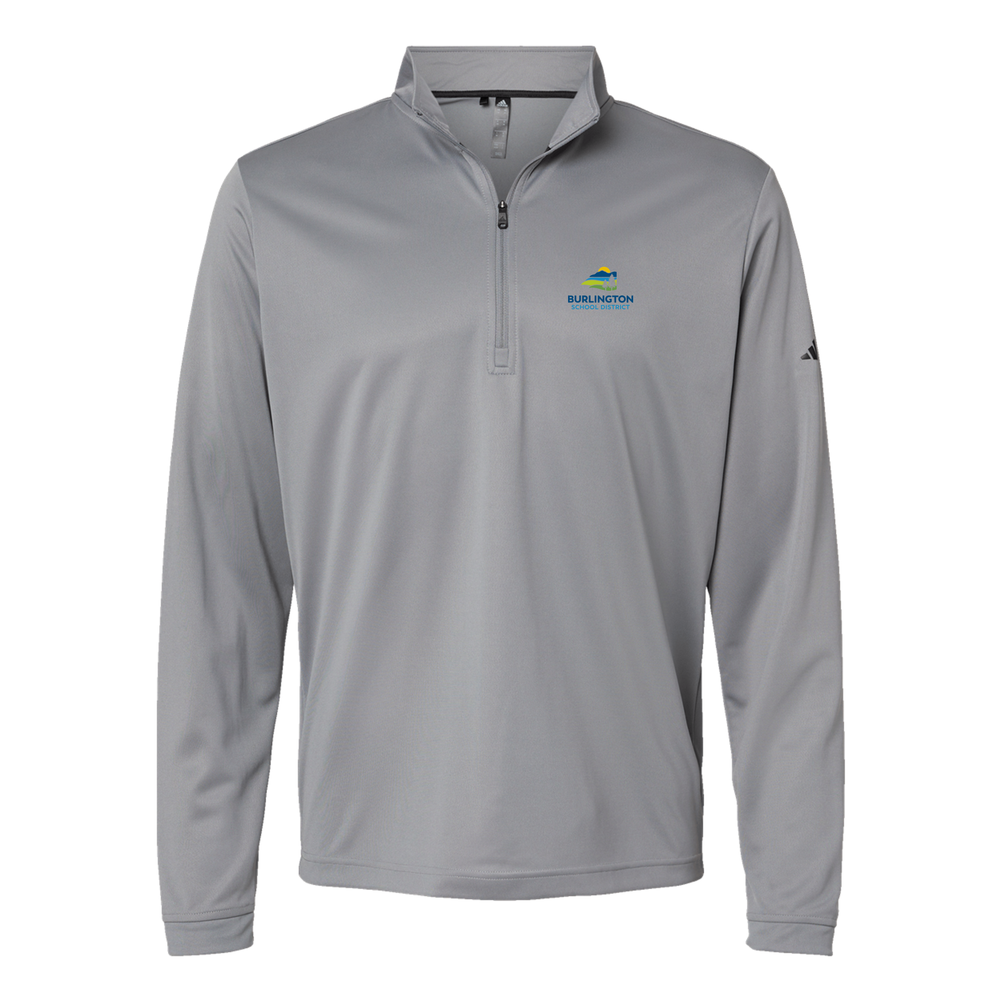 bsdvt-adidas-quarter-zip-embroidery-leftchest-A401-greythree-flat-front