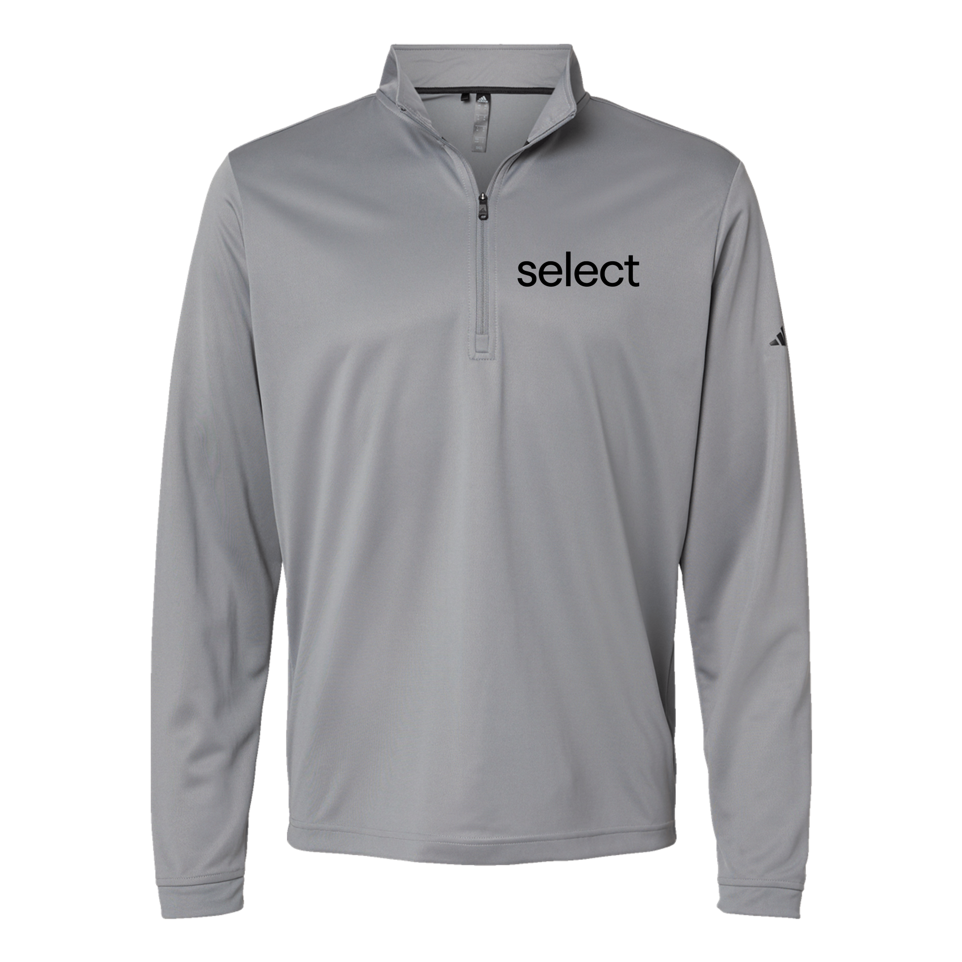 meetselect-adidas-quarter-zip-embroidery-leftchest-A401-greythree-flat-front