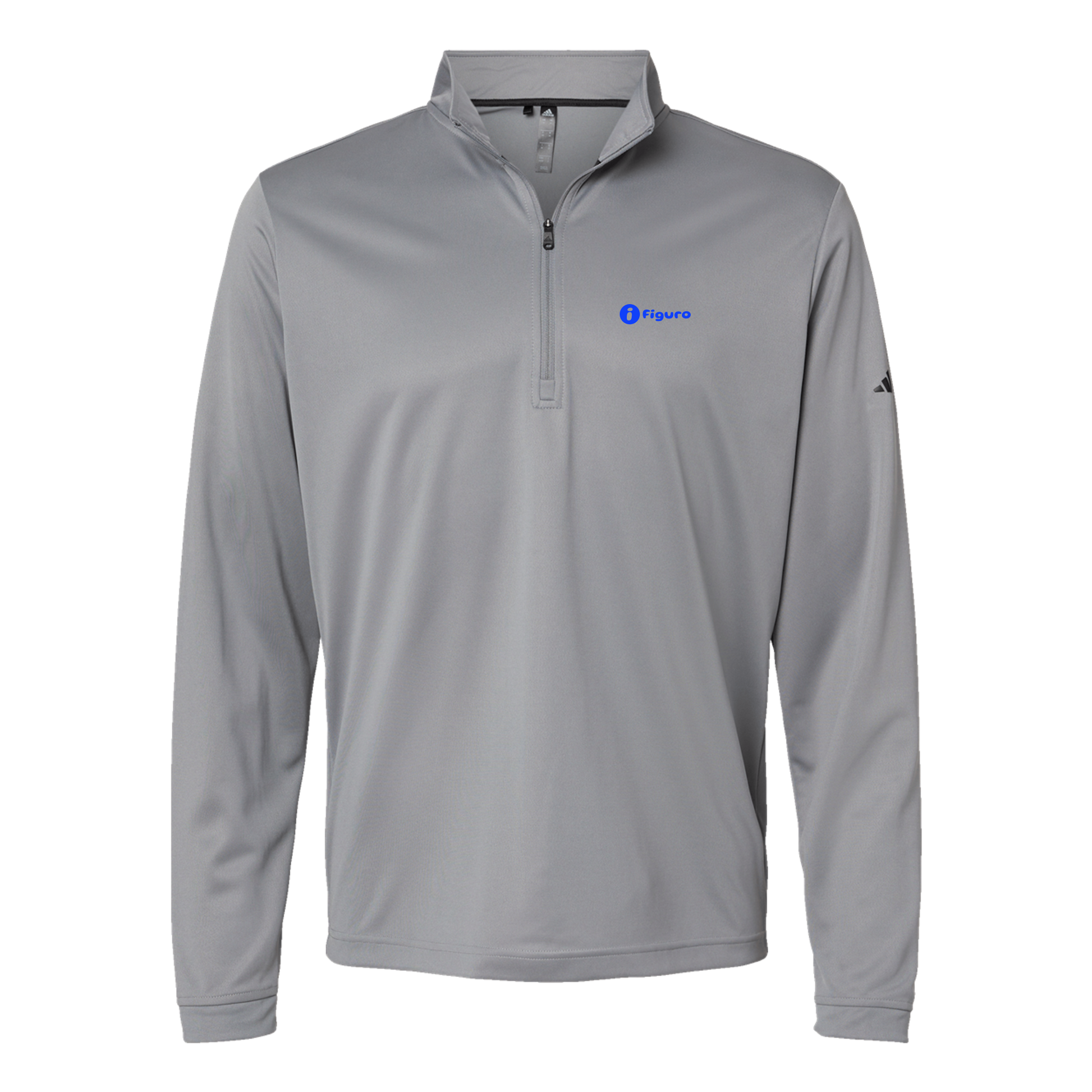 getfiguro-adidas-quarter-zip-embroidery-leftchest-A401-greythree-flat-front