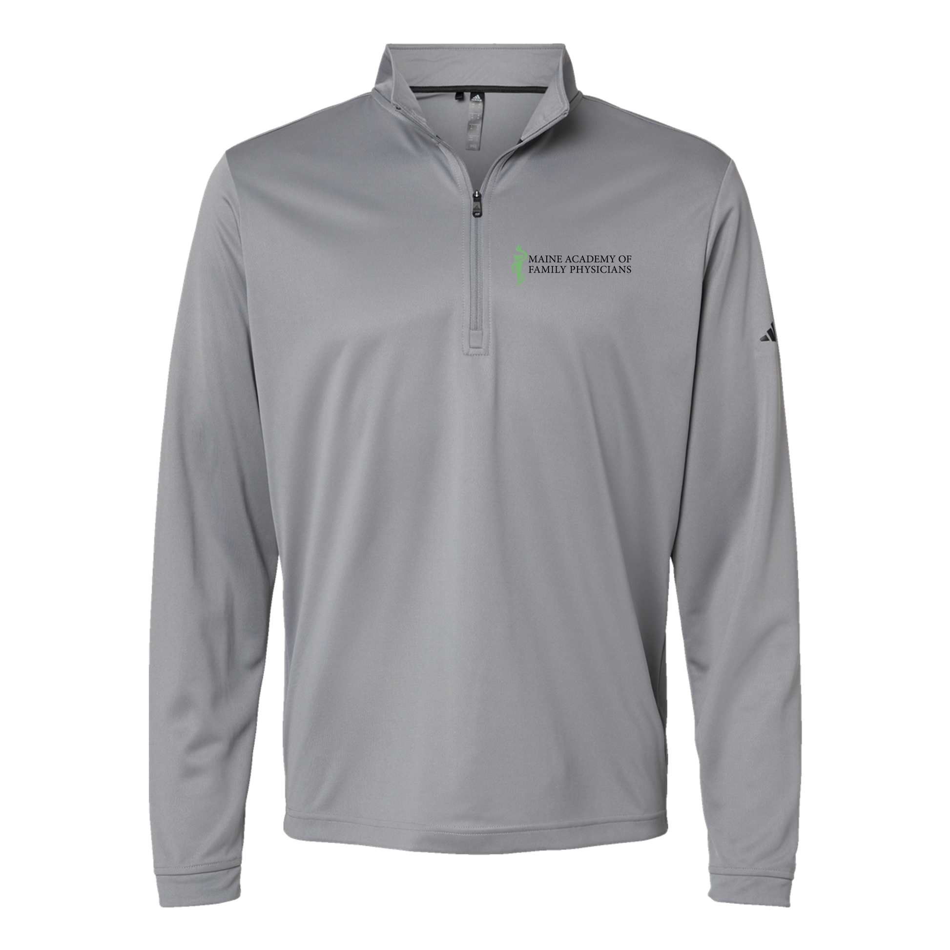 maineafp-adidas-quarter-zip-embroidery-leftchest-A401-greythree-flat-front