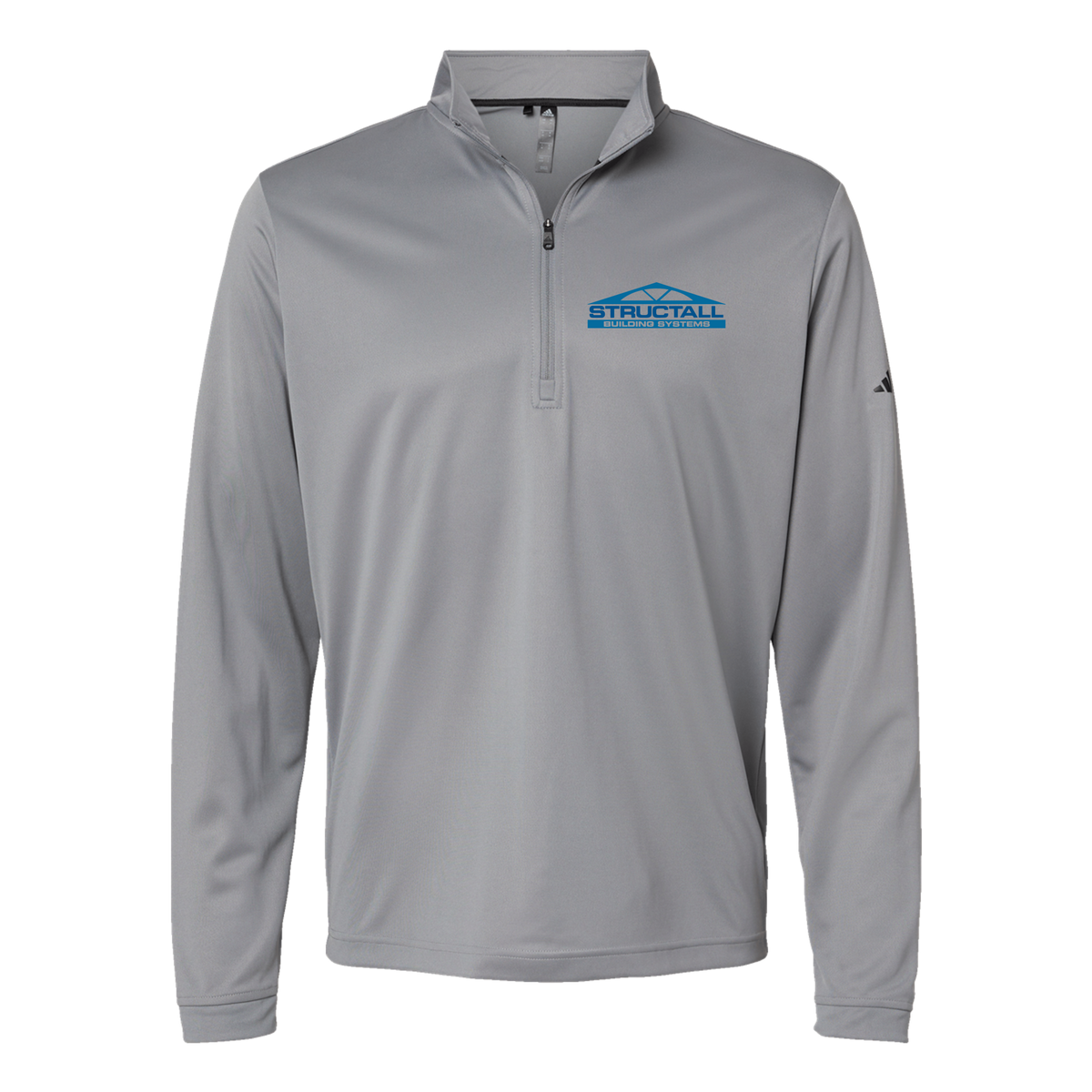 structall-adidas-quarter-zip-embroidery-leftchest-A401-greythree-flat-front