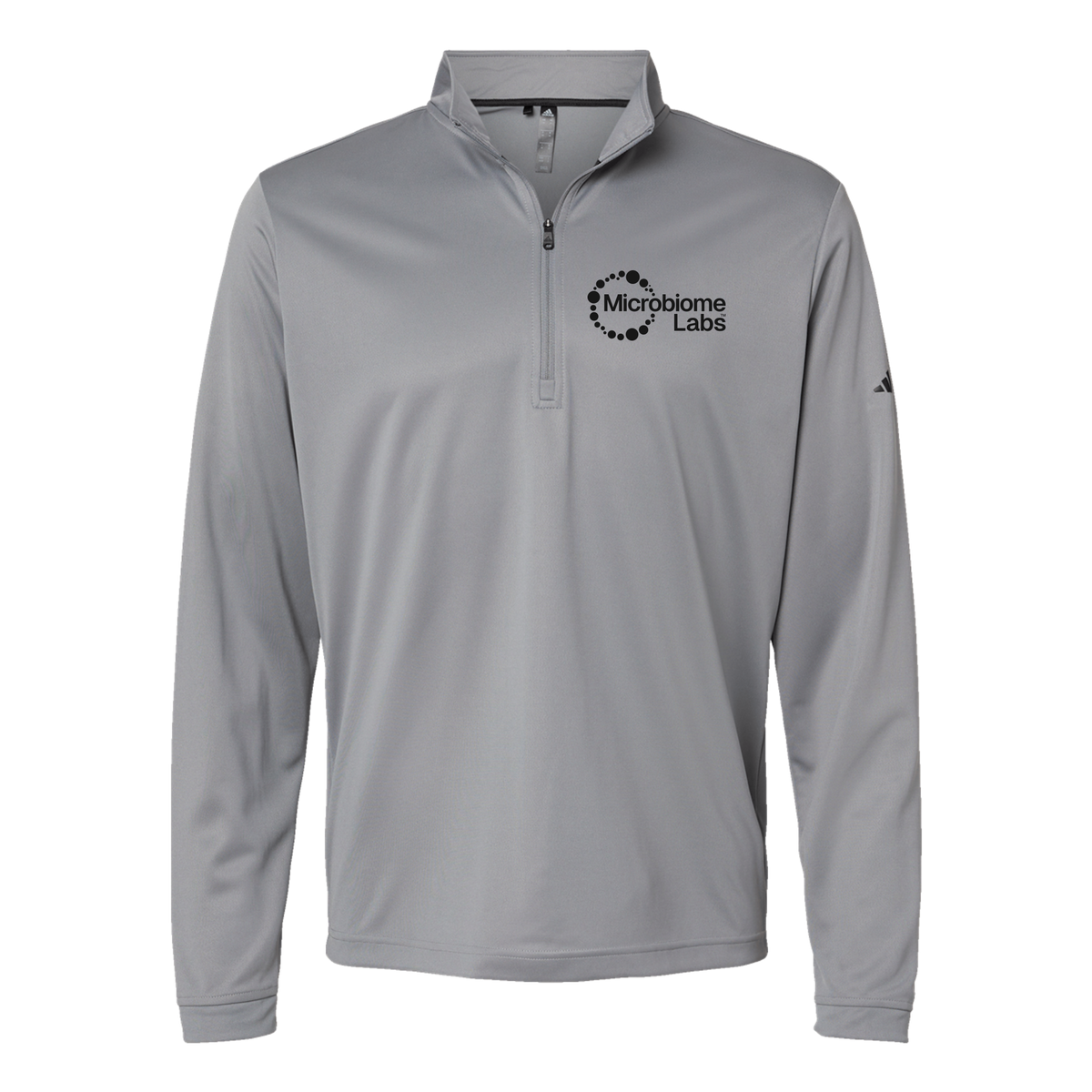 microbiomelabs-adidas-quarter-zip-embroidery-leftchest-A401-greythree-flat-front
