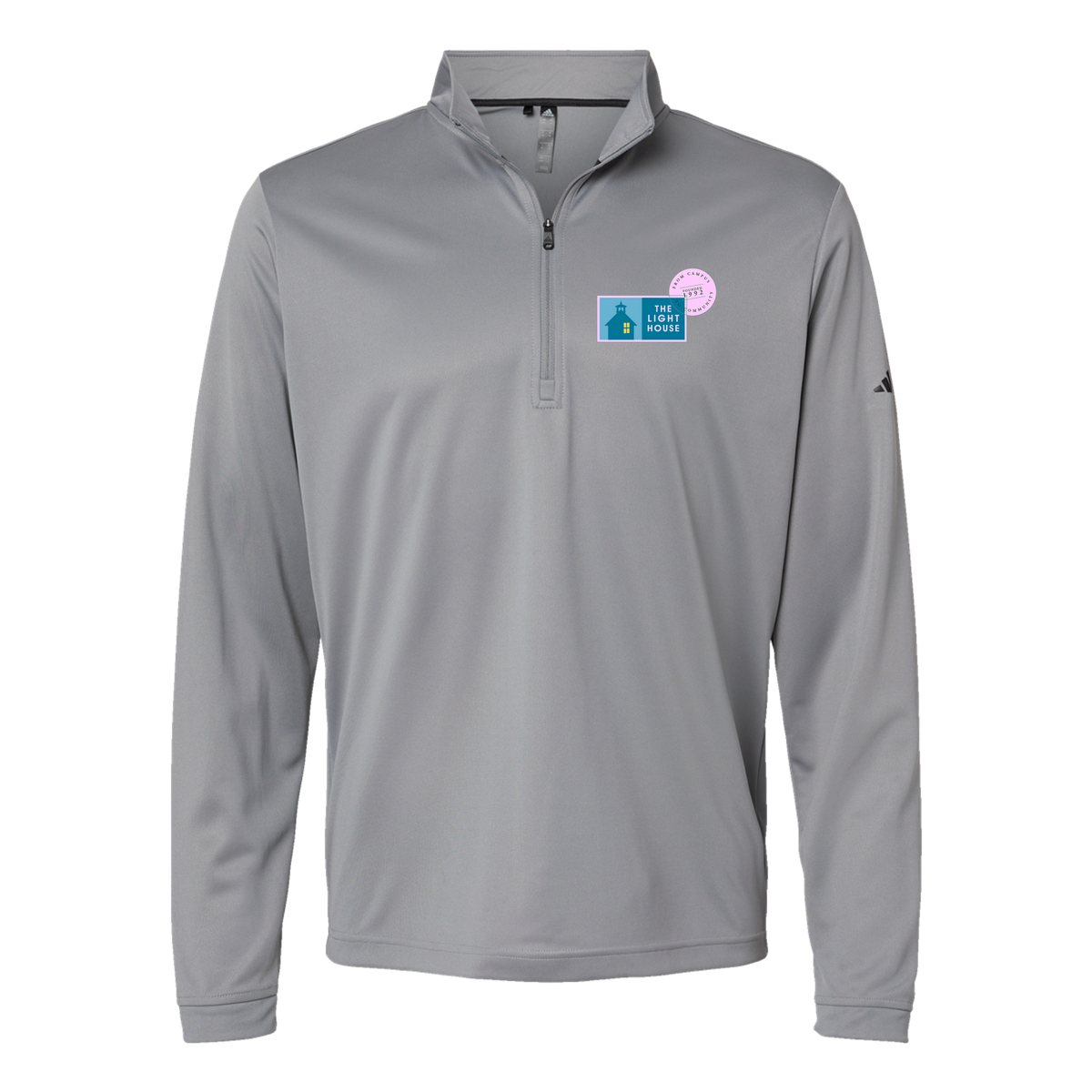 lhcampus-adidas-quarter-zip-embroidery-leftchest-A401-greythree-flat-front