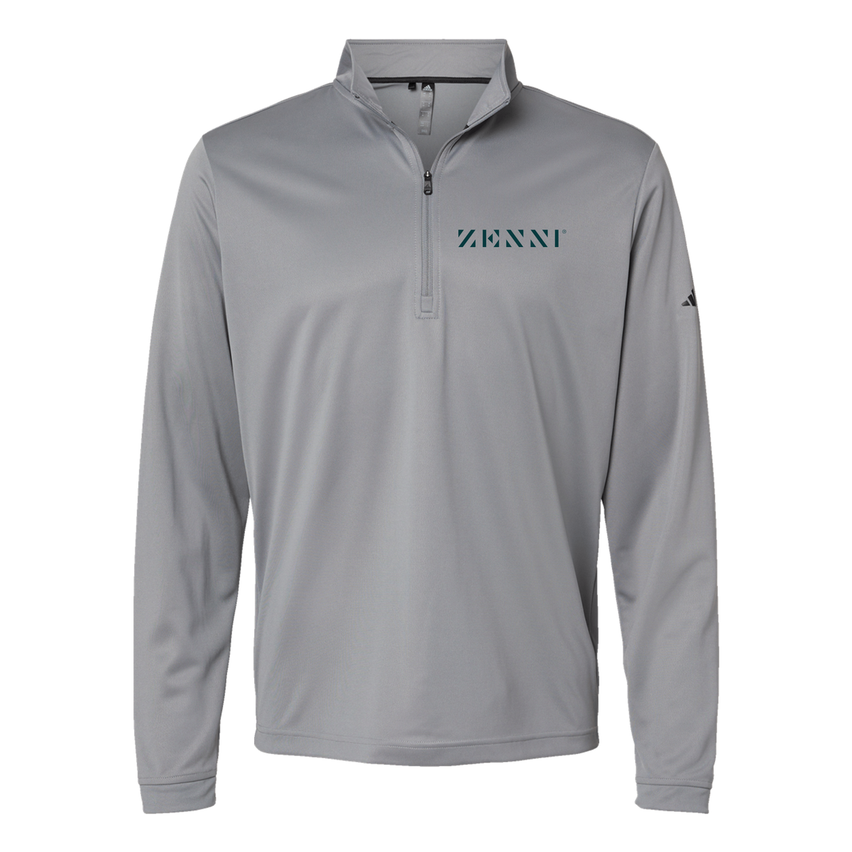 zennioptical-adidas-quarter-zip-embroidery-leftchest-A401-greythree-flat-front