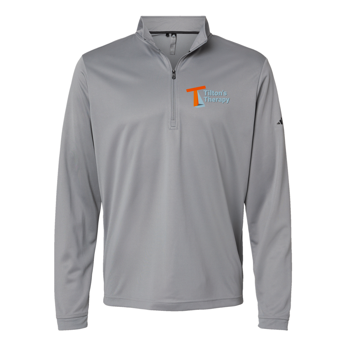 tiltonstherapy-adidas-quarter-zip-embroidery-leftchest-A401-greythree-flat-front