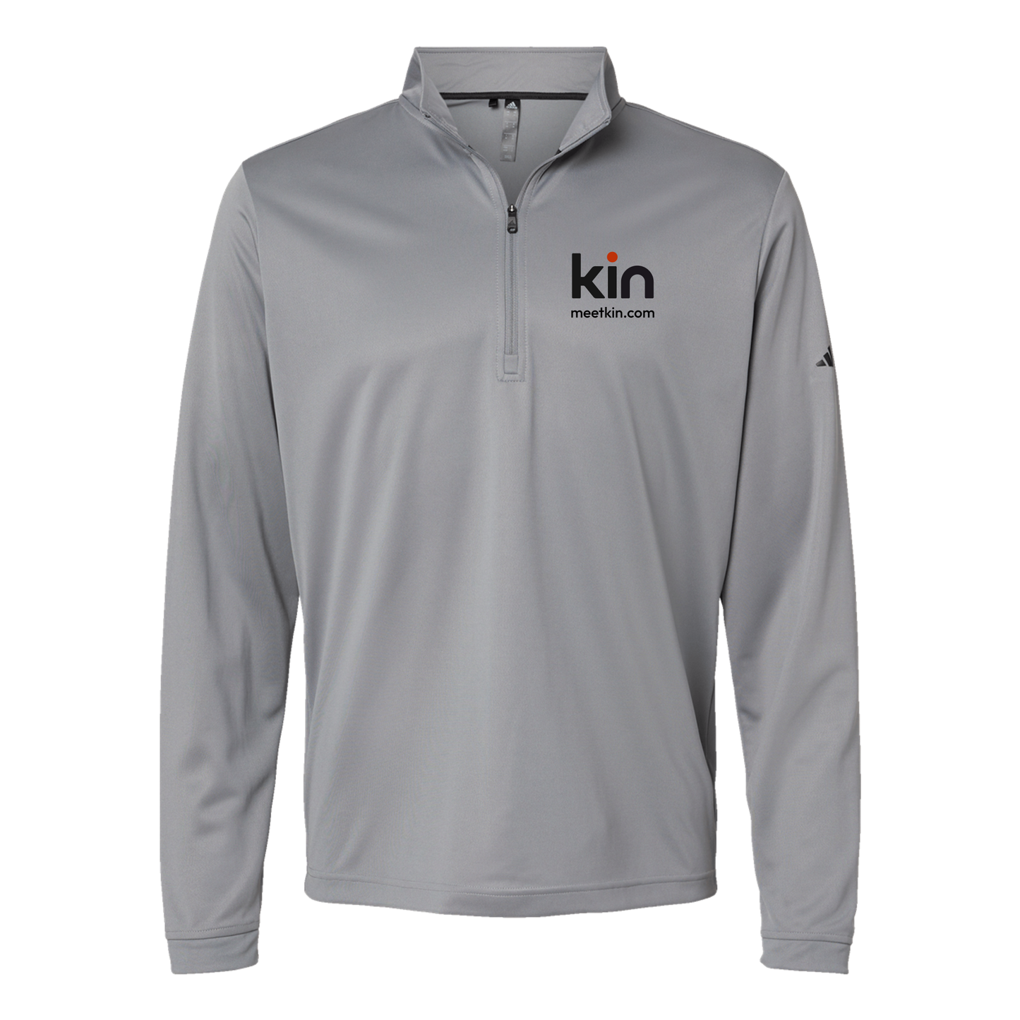 kin-adidas-quarter-zip-embroidery-leftchest-A401-greythree-flat-front