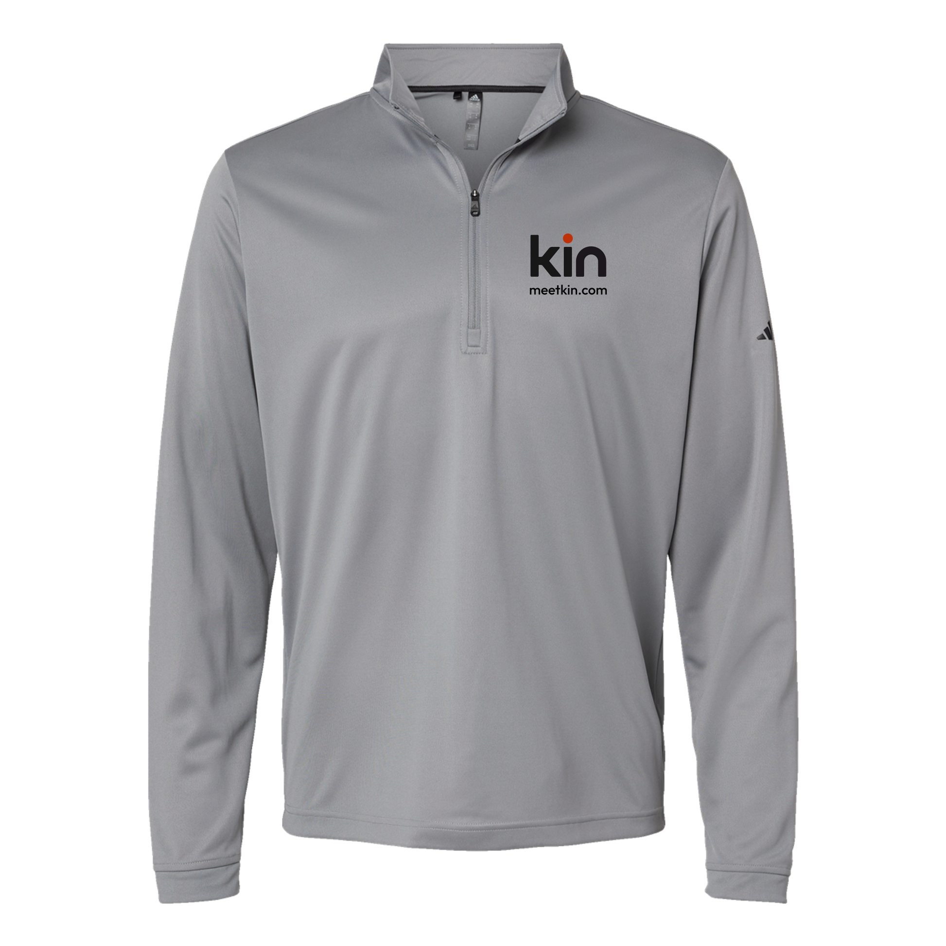 kin-adidas-quarter-zip-embroidery-leftchest-A401-greythree-flat-front