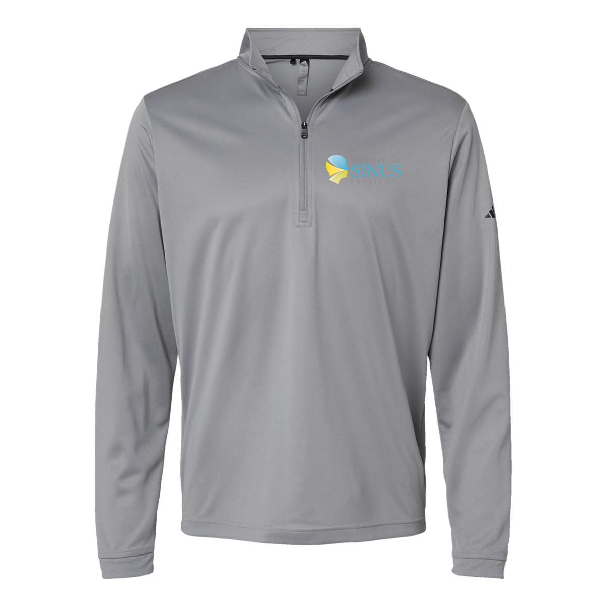 americansinus-adidas-quarter-zip-embroidery-leftchest-A401-greythree-flat-front