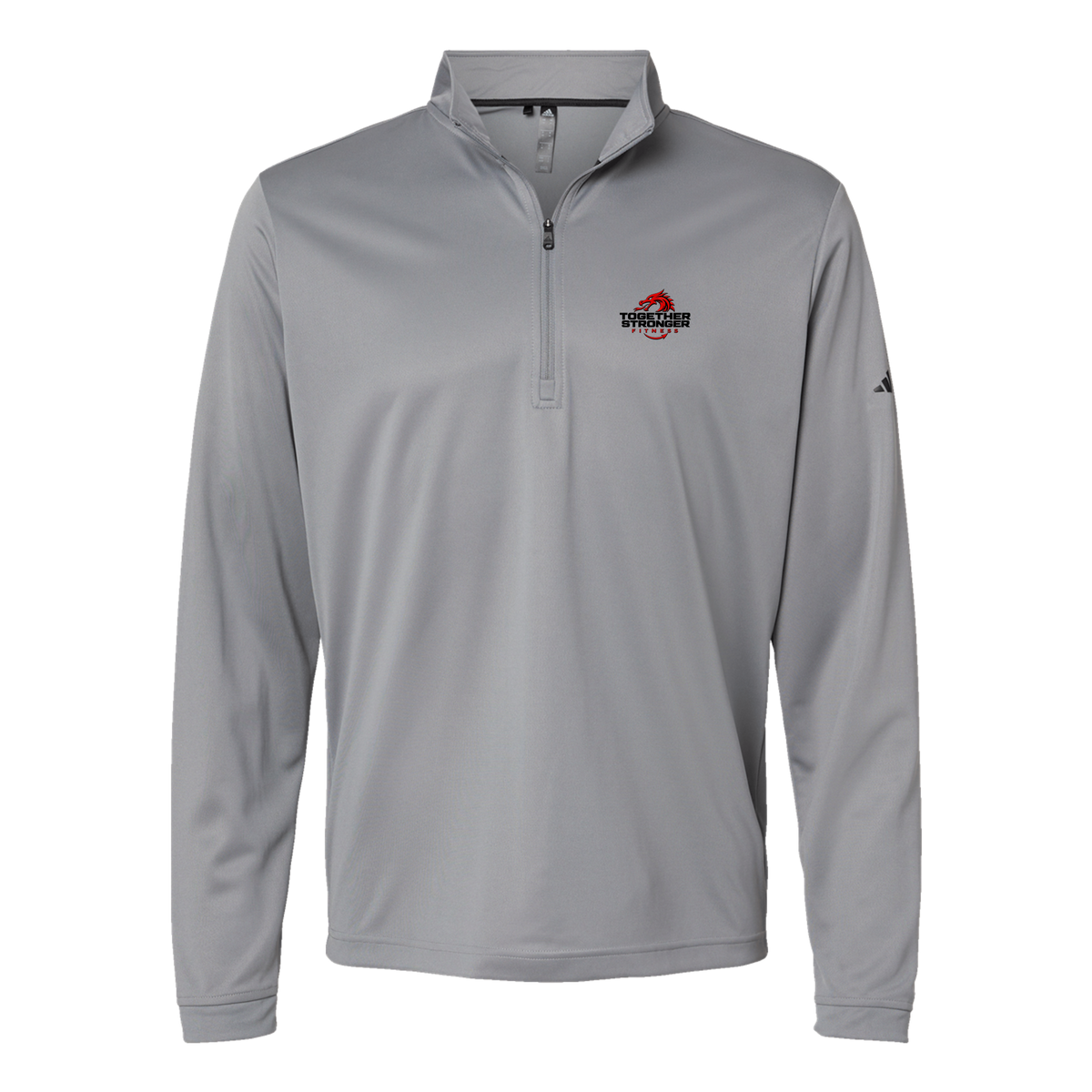 togetherstrongerfitness-adidas-quarter-zip-embroidery-leftchest-A401-greythree-flat-front