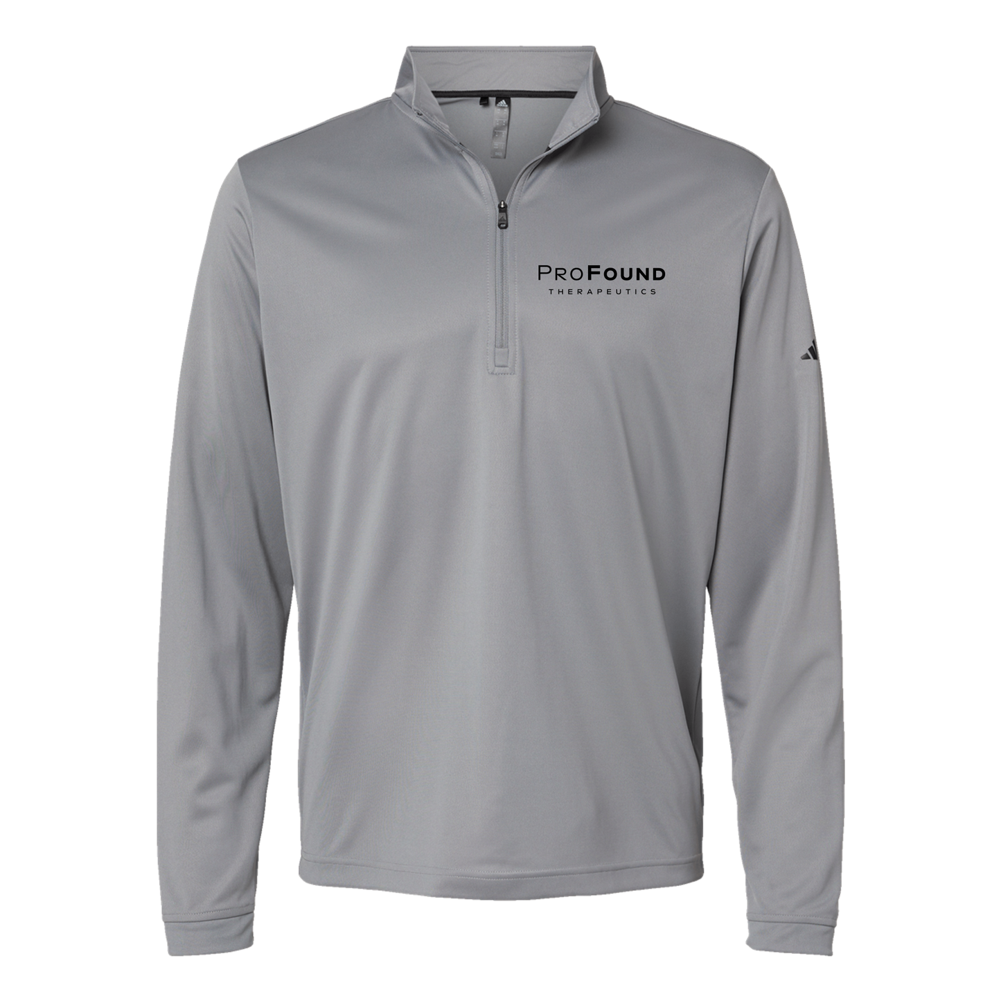 profoundtx-adidas-quarter-zip-embroidery-leftchest-A401-greythree-flat-front