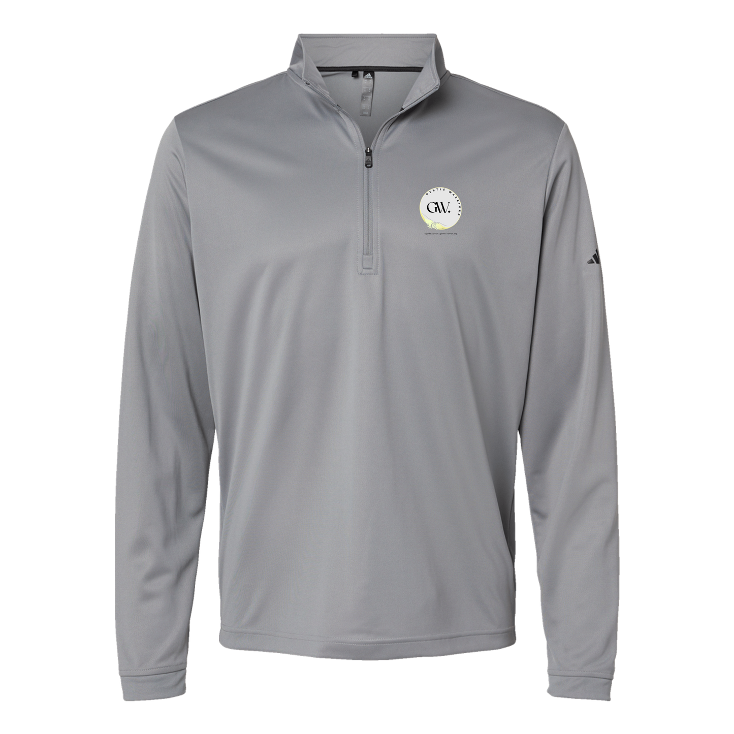 gentle-warriors-adidas-quarter-zip-embroidery-leftchest-A401-greythree-flat-front