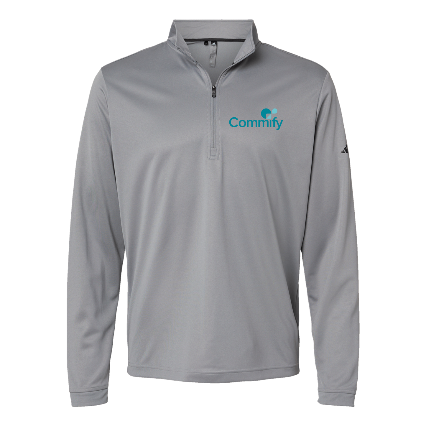 commify-adidas-quarter-zip-embroidery-leftchest-A401-greythree-flat-front