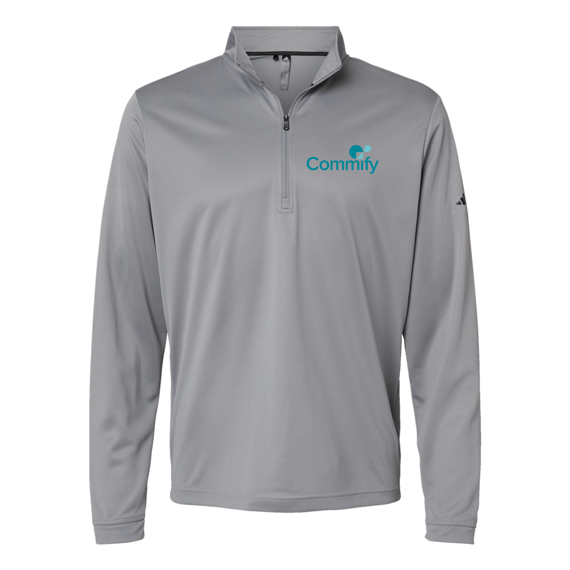 commify-adidas-quarter-zip-embroidery-leftchest-A401-greythree-flat-front