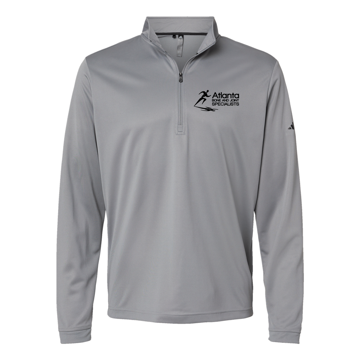 atlantaboneandjoint-adidas-quarter-zip-embroidery-leftchest-A401-greythree-flat-front