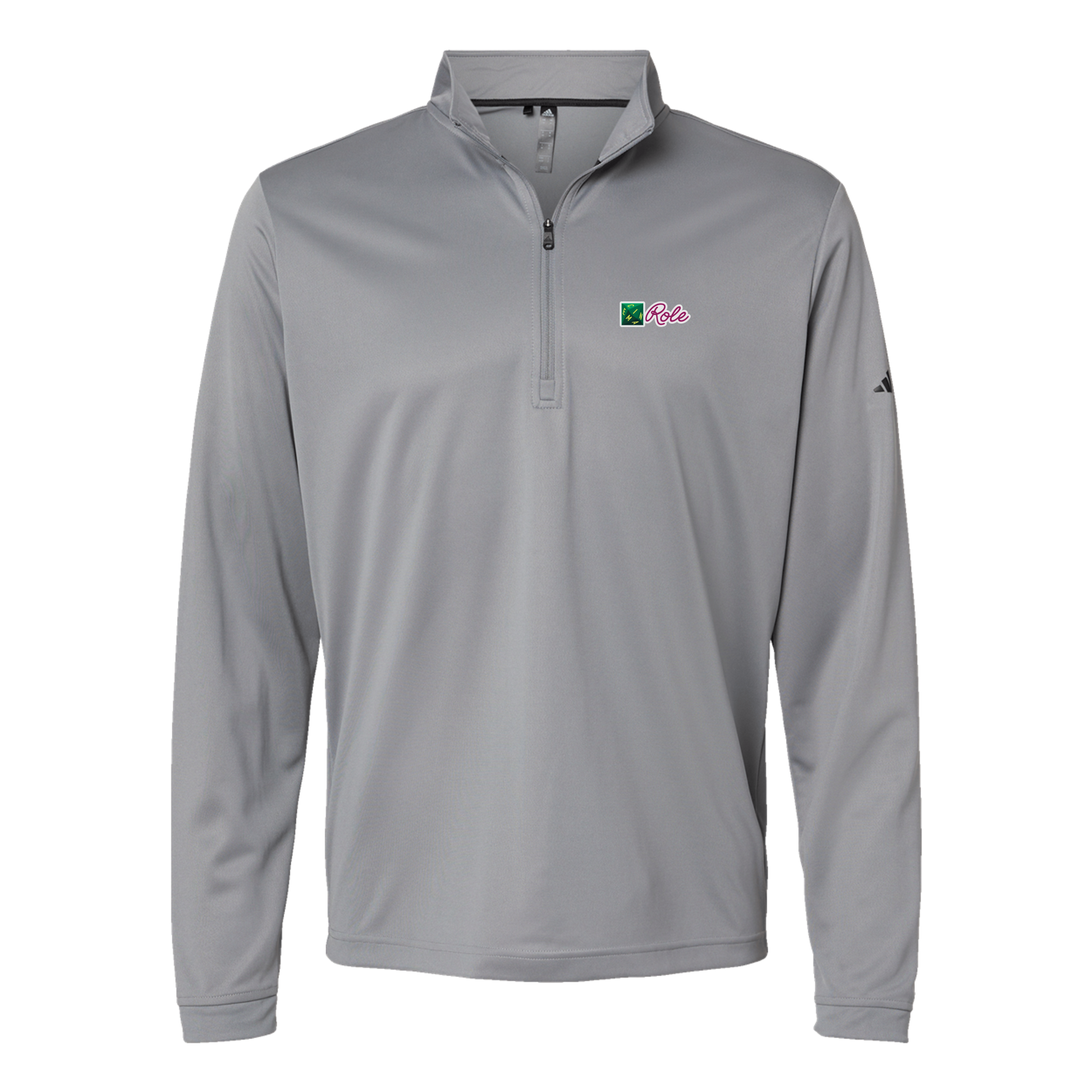 cinemarole-adidas-quarter-zip-embroidery-leftchest-A401-greythree-flat-front