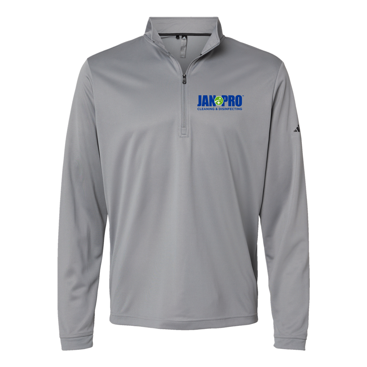 jan-pro-adidas-quarter-zip-embroidery-leftchest-A401-greythree-flat-front