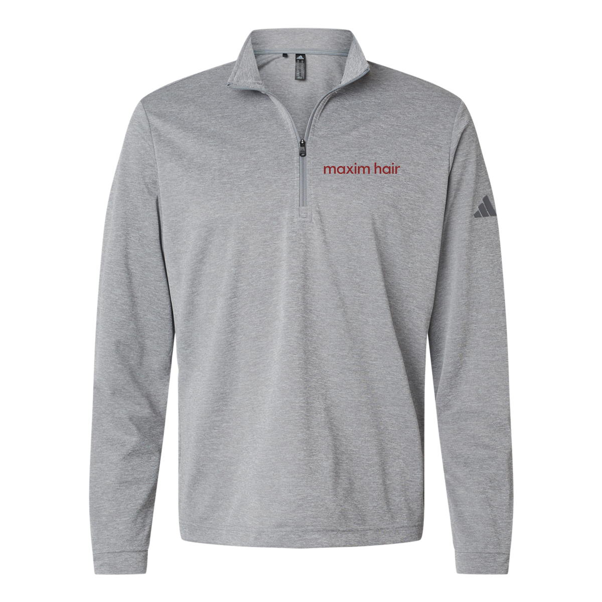 maximhairrestoration-adidas-quarter-zip-embroidery-leftchest-A401-greythreemelange-flat-front