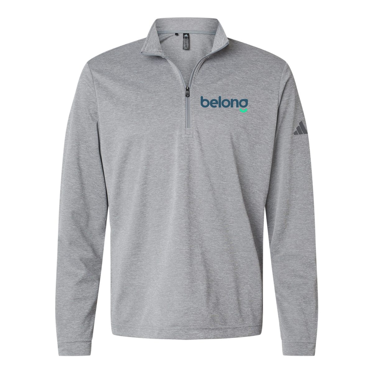 belonghome-adidas-quarter-zip-embroidery-leftchest-A401-greythreemelange-flat-front