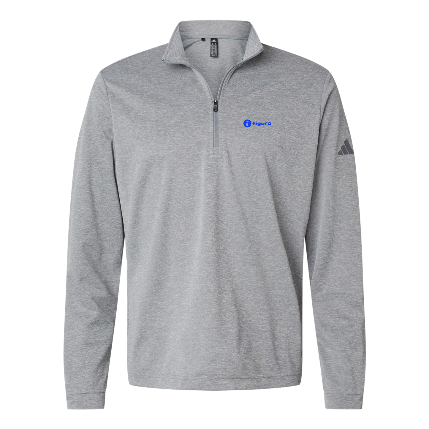 getfiguro-adidas-quarter-zip-embroidery-leftchest-A401-greythreemelange-flat-front