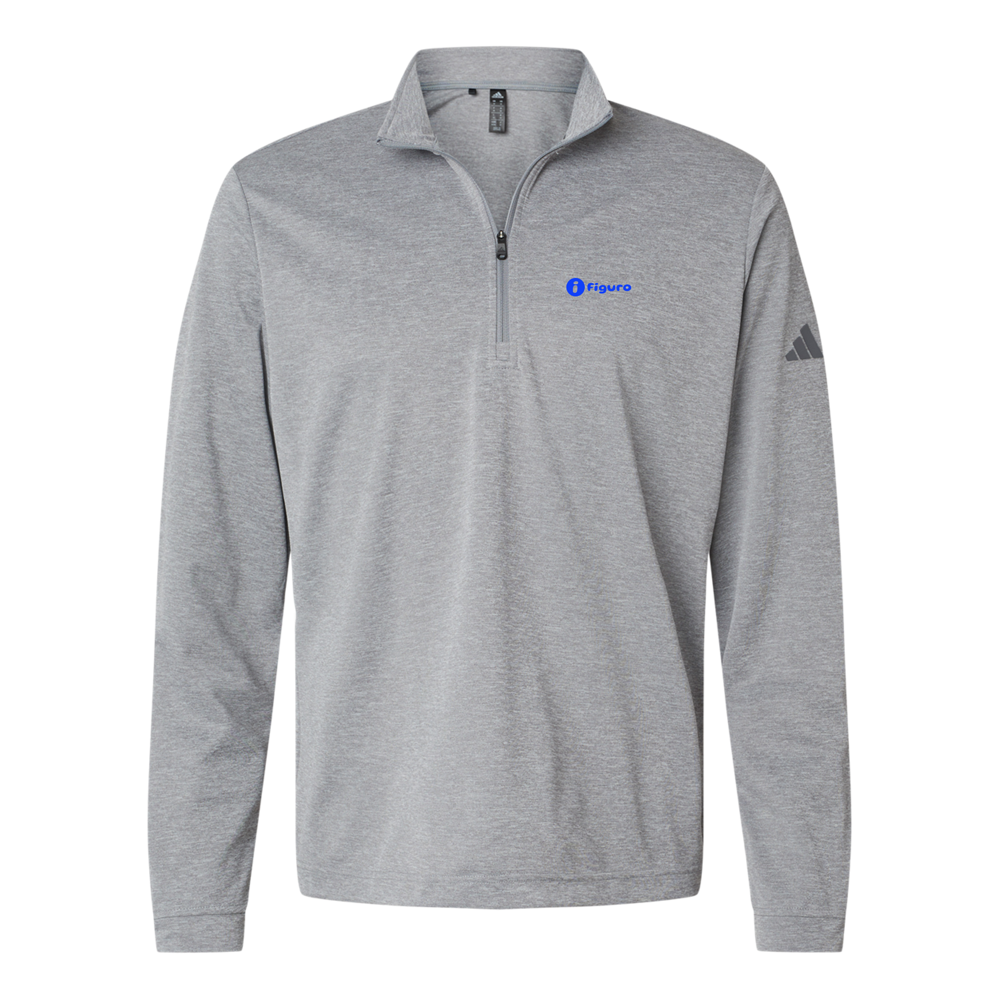 getfiguro-adidas-quarter-zip-embroidery-leftchest-A401-greythreemelange-flat-front