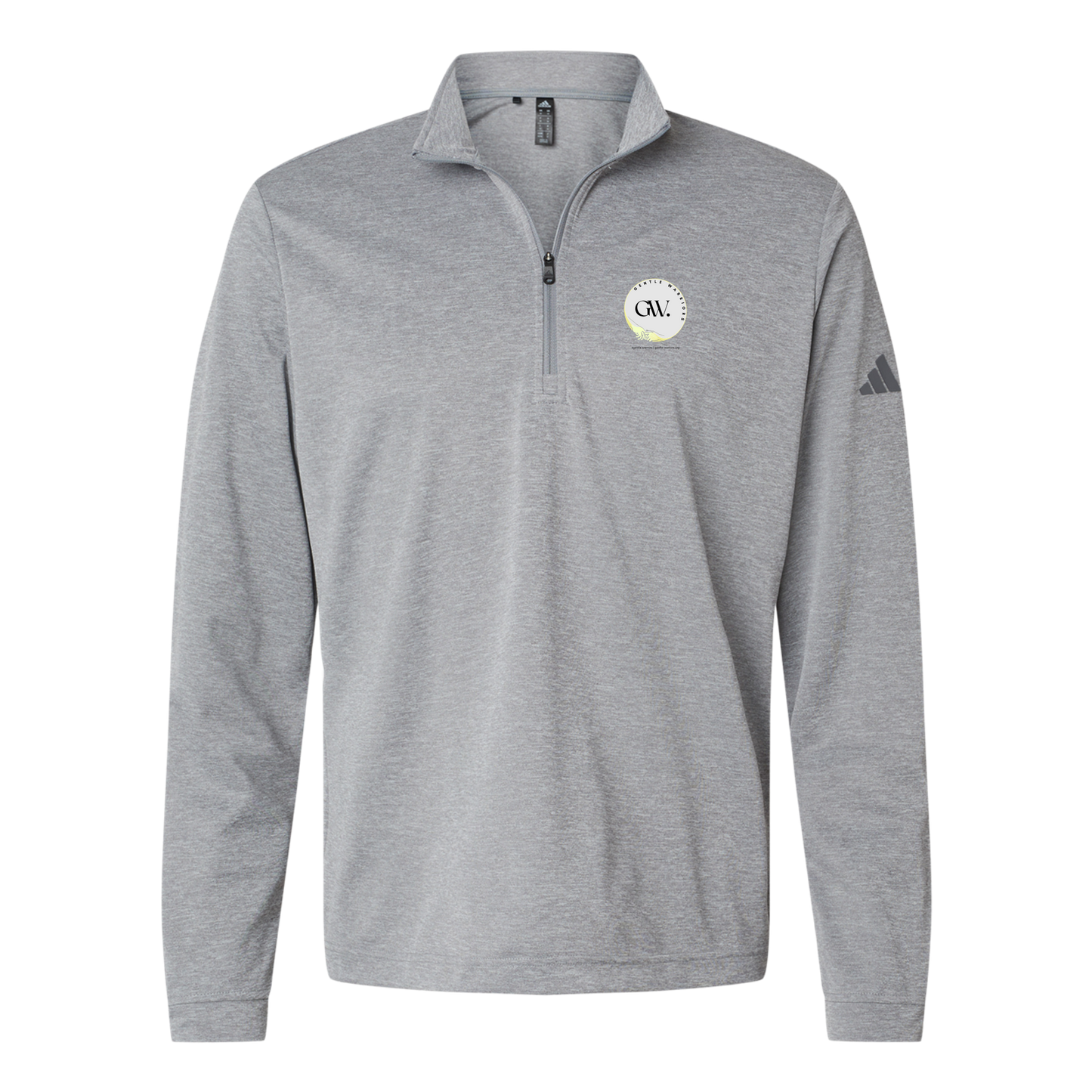 gentle-warriors-adidas-quarter-zip-embroidery-leftchest-A401-greythreemelange-flat-front