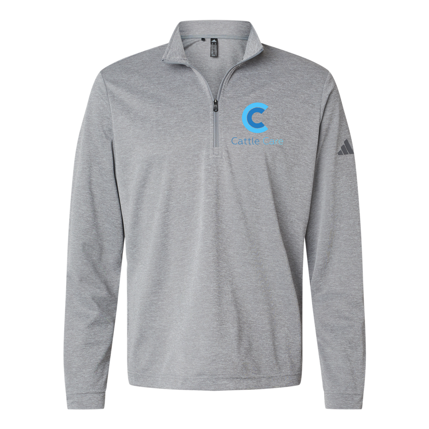 cattle-care-adidas-quarter-zip-embroidery-leftchest-A401-greythreemelange-flat-front