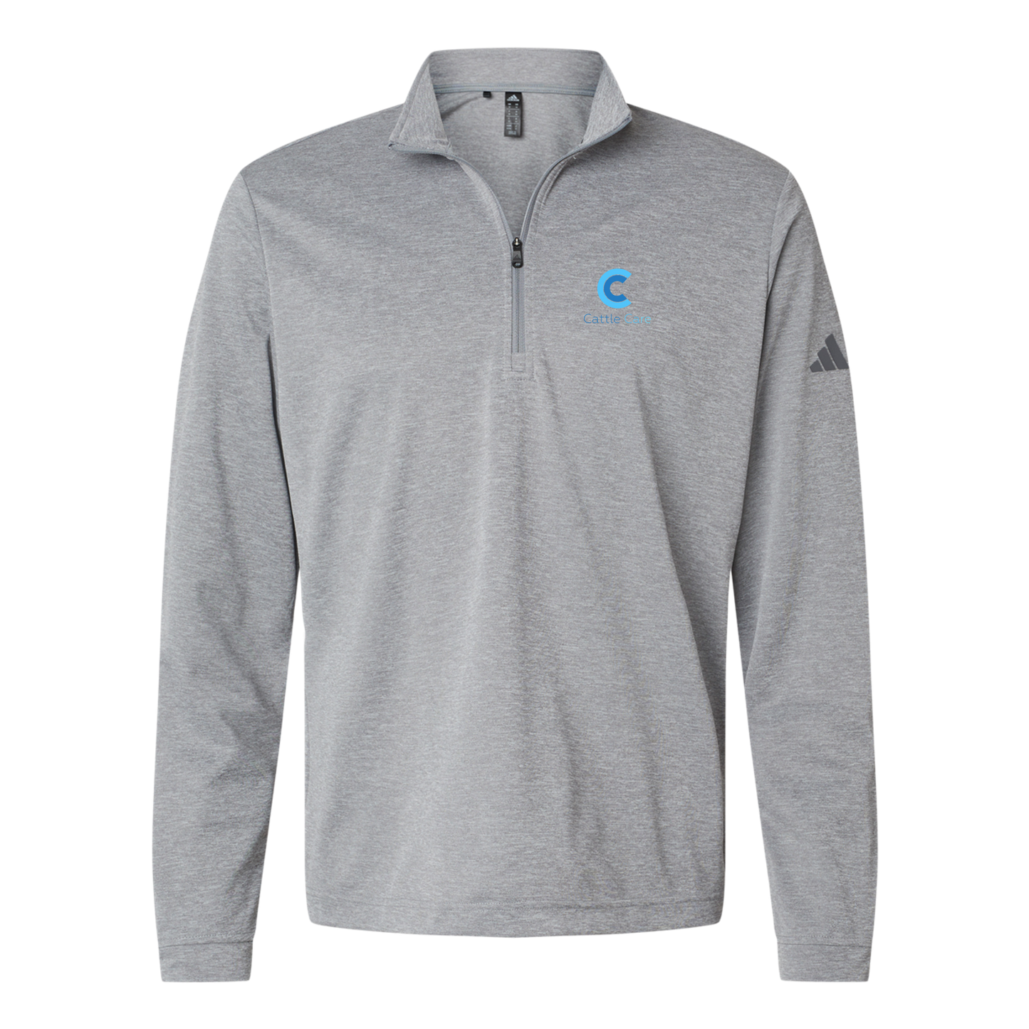 cattle-care-adidas-quarter-zip-embroidery-leftchest-A401-greythreemelange-flat-front