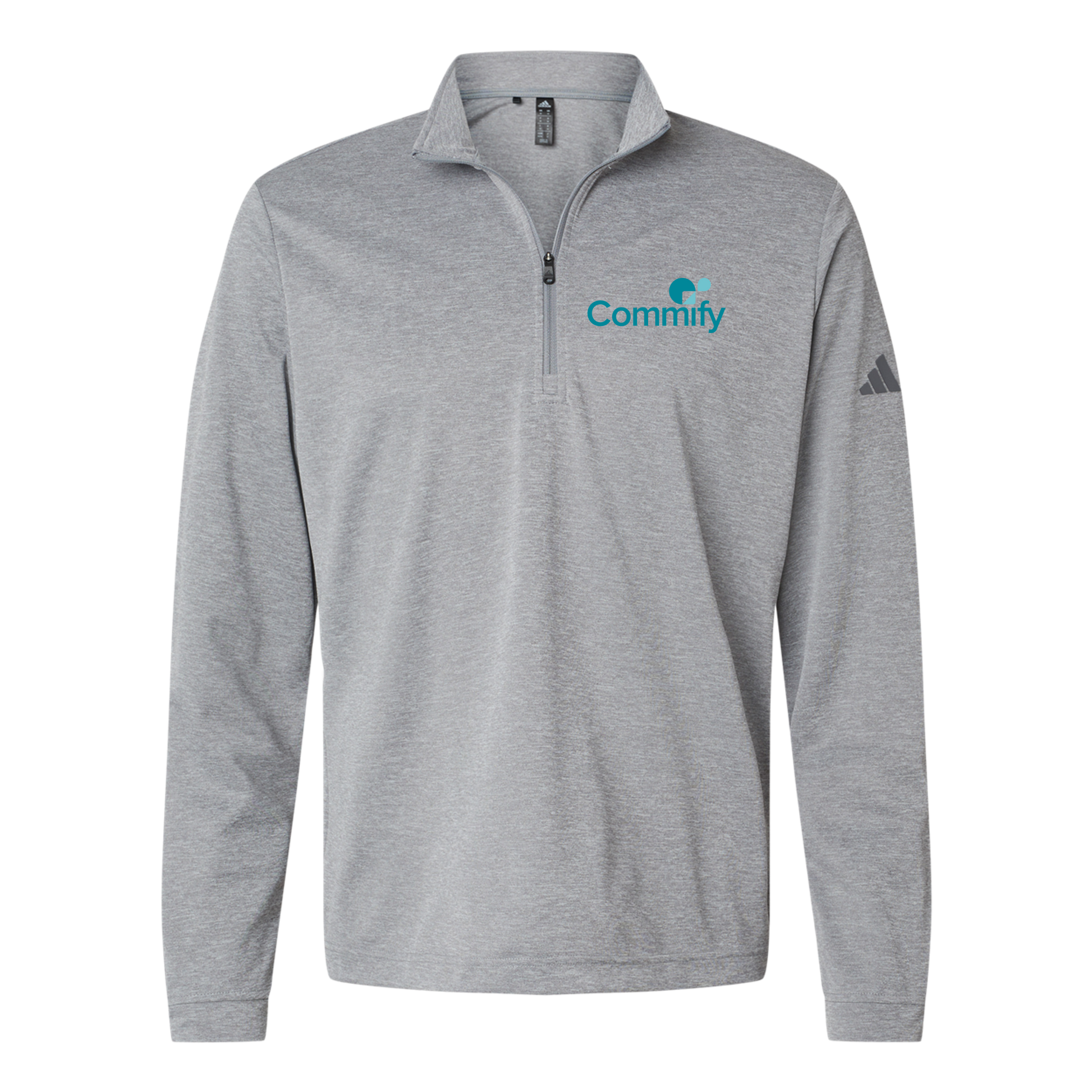 commify-adidas-quarter-zip-embroidery-leftchest-A401-greythreemelange-flat-front