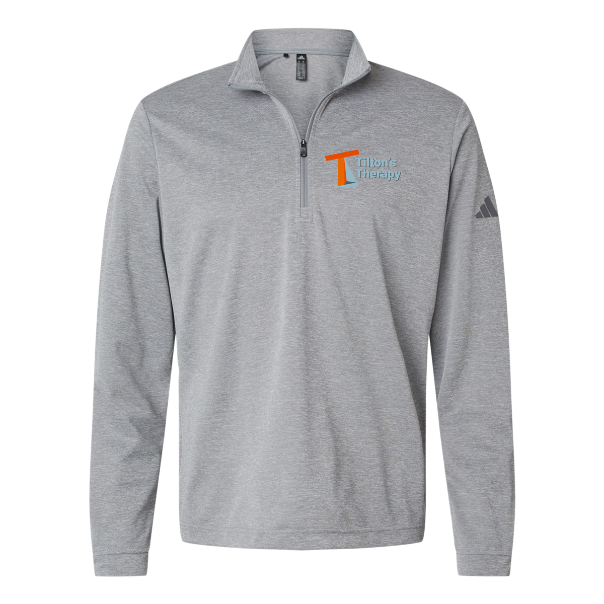 tiltonstherapy-adidas-quarter-zip-embroidery-leftchest-A401-greythreemelange-flat-front
