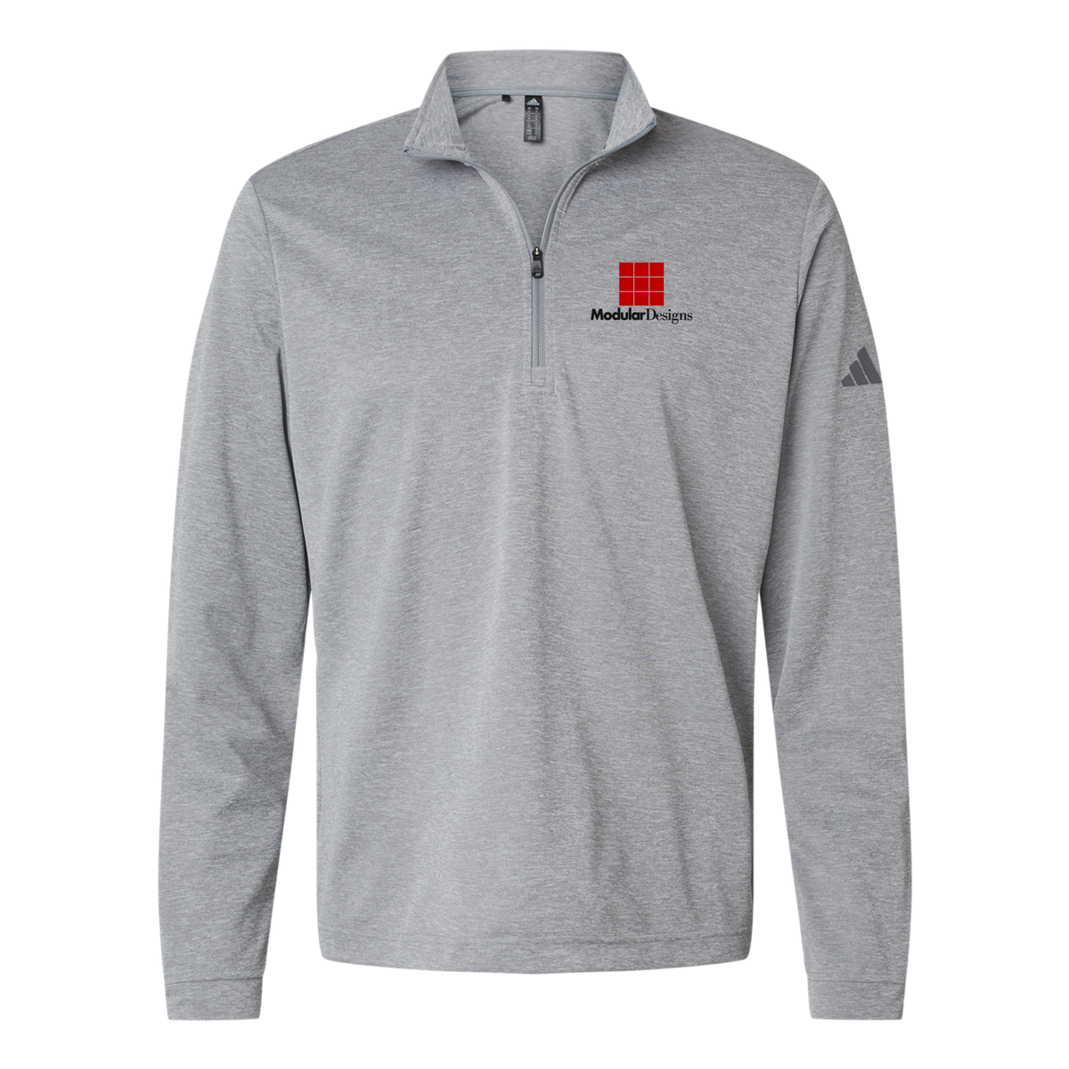 modulardesignsflooring-adidas-quarter-zip-embroidery-leftchest-A401-greythreemelange-flat-front