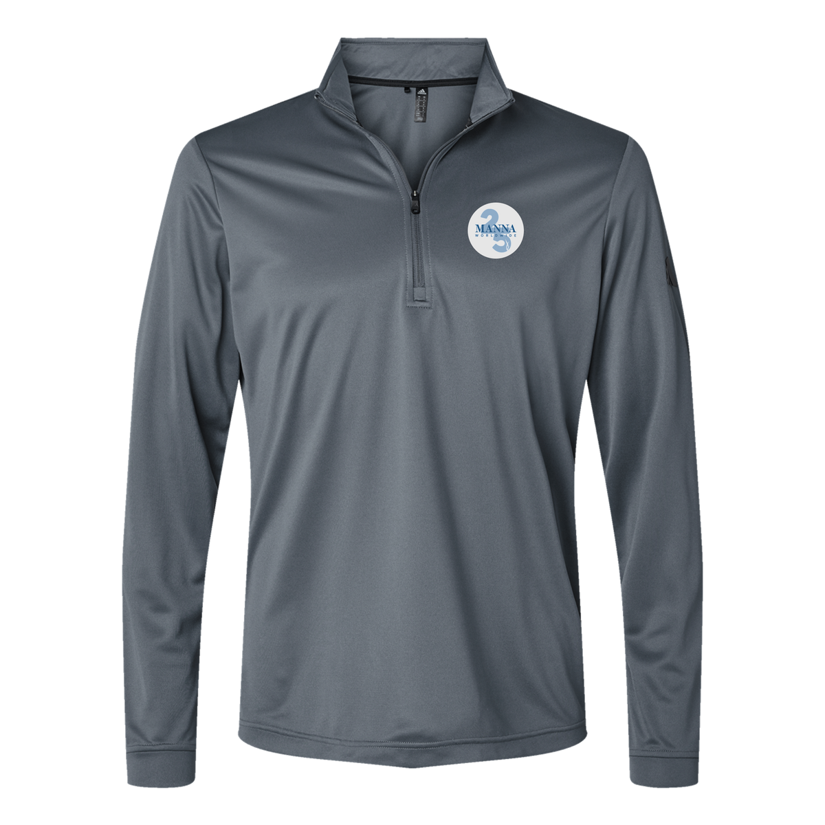 mannaworldwide-adidas-quarter-zip-embroidery-leftchest-A401-onix-flat-front