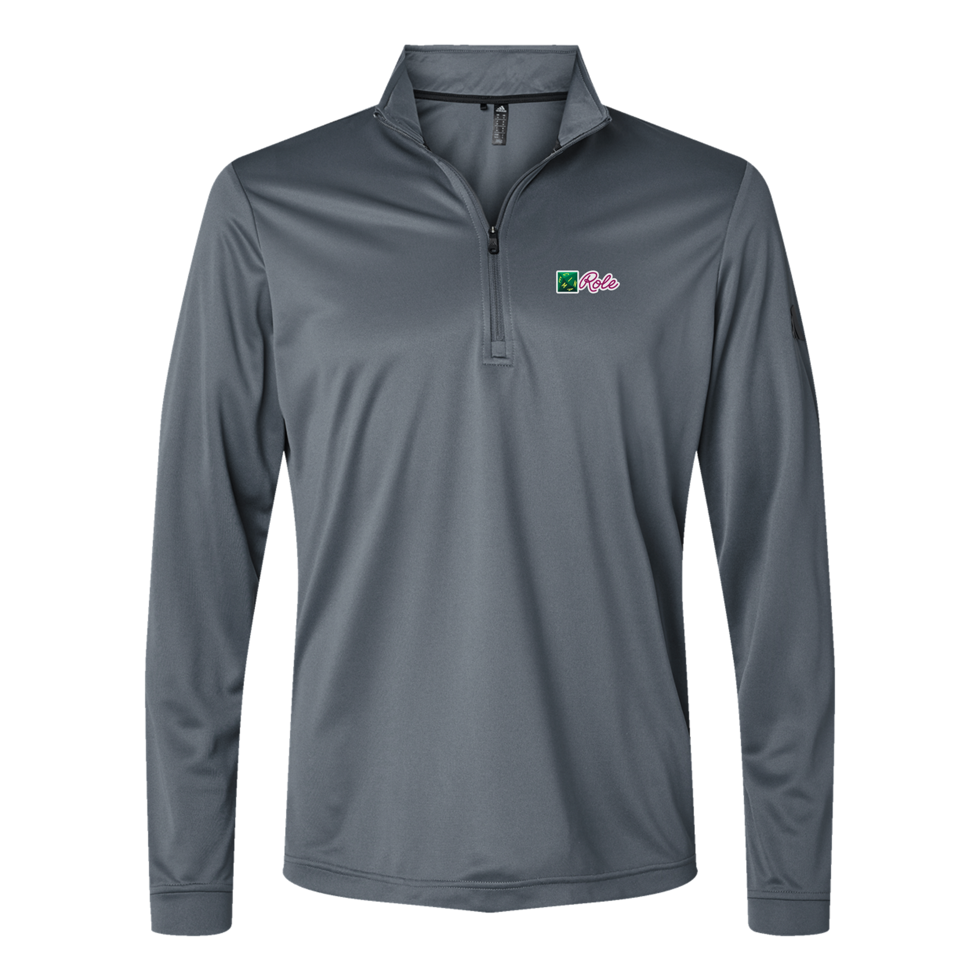 cinemarole-adidas-quarter-zip-embroidery-leftchest-A401-onix-flat-front