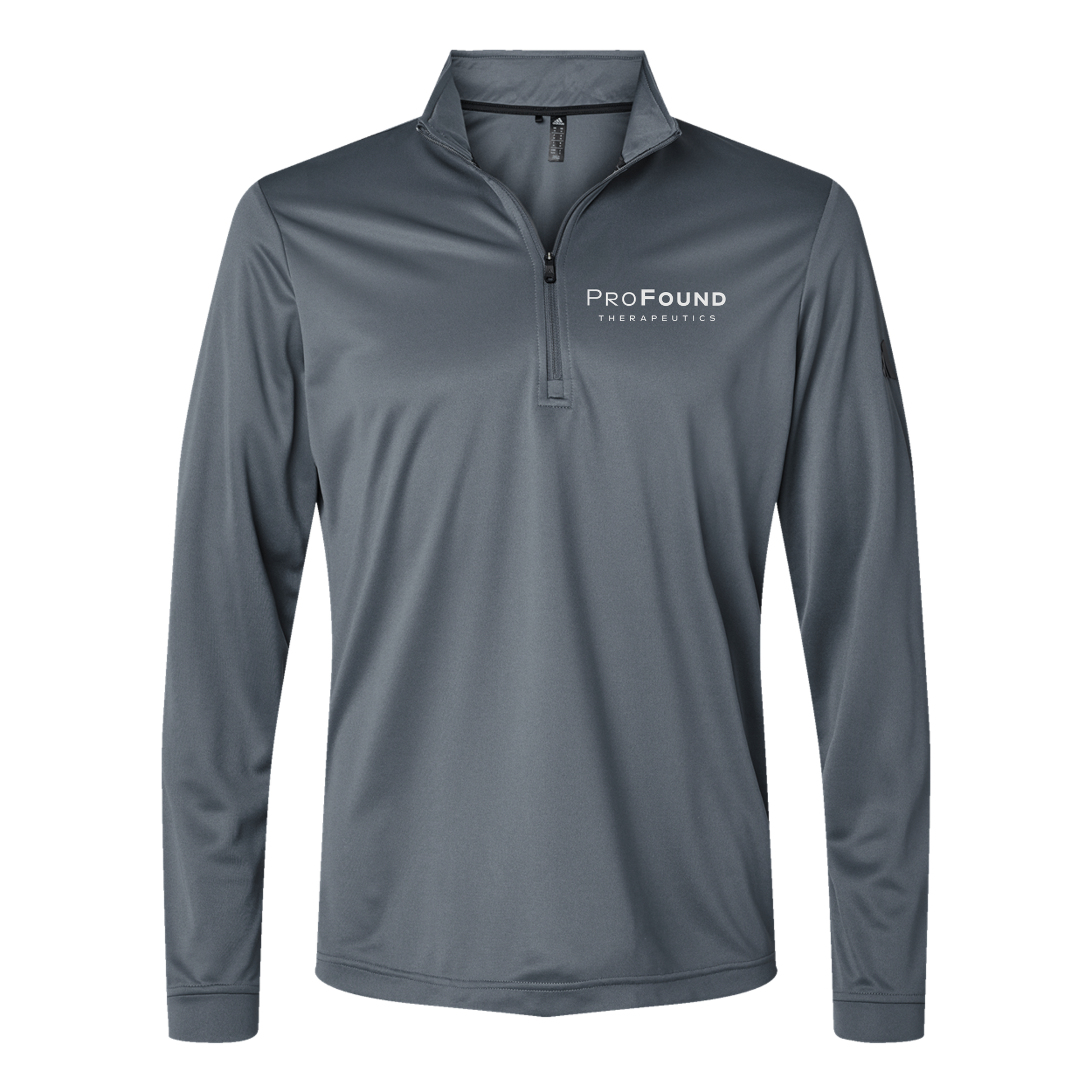 profoundtx-adidas-quarter-zip-embroidery-leftchest-A401-onix-flat-front