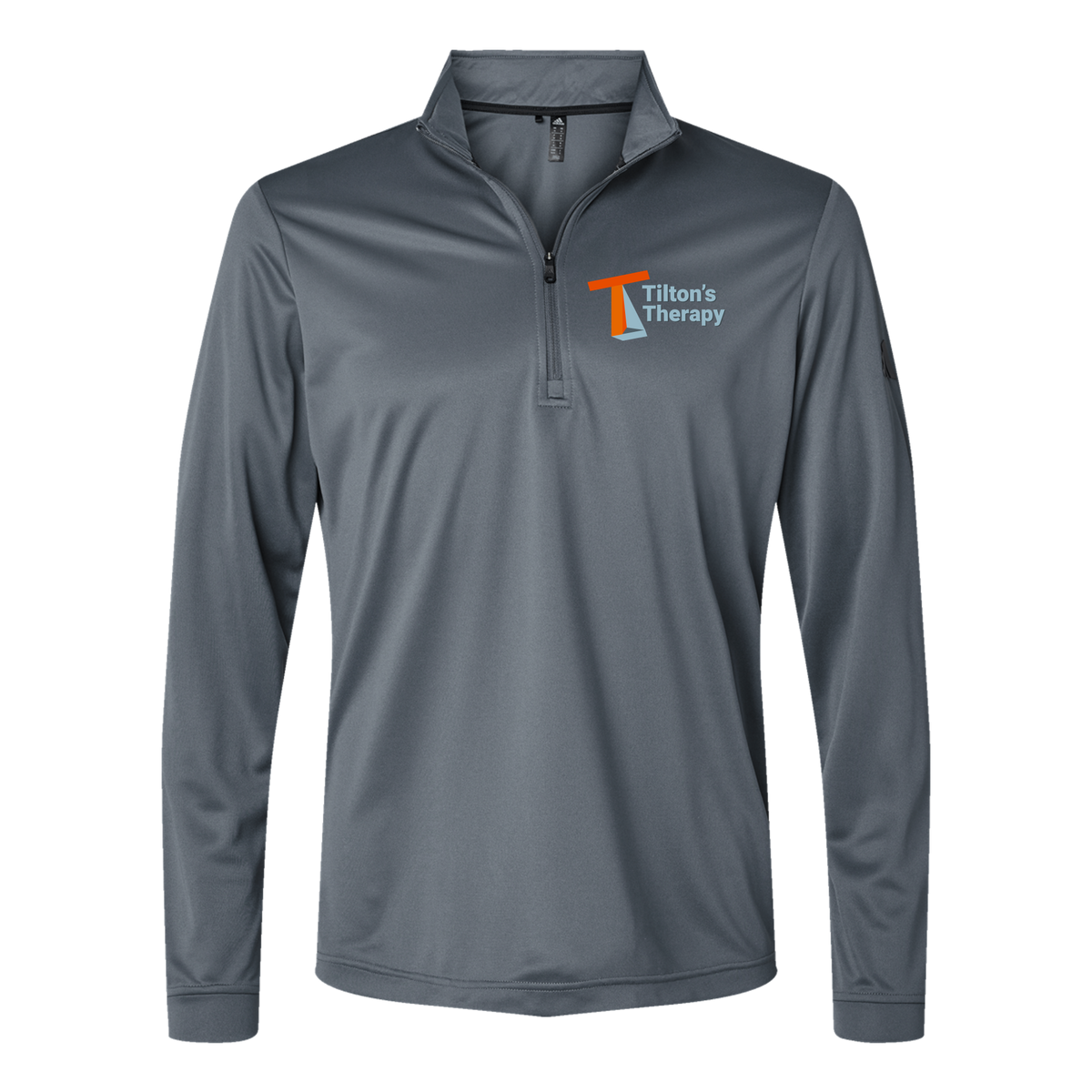 tiltonstherapy-adidas-quarter-zip-embroidery-leftchest-A401-onix-flat-front