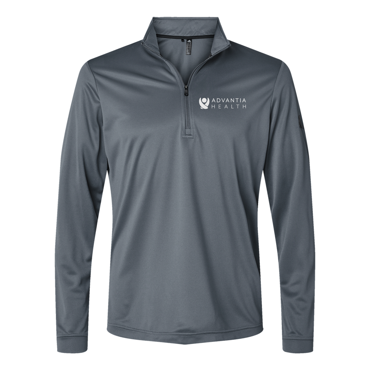 advantiahealth-adidas-quarter-zip-embroidery-leftchest-A401-onix-flat-front