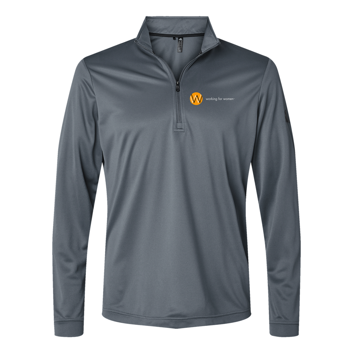 workingforwomen-adidas-quarter-zip-embroidery-leftchest-A401-onix-flat-front