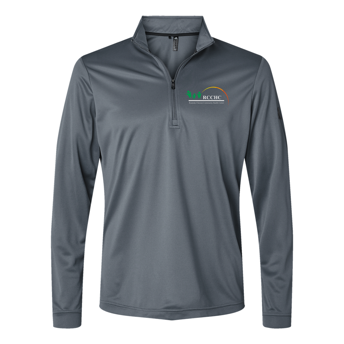 rcchc-adidas-quarter-zip-embroidery-leftchest-A401-onix-flat-front