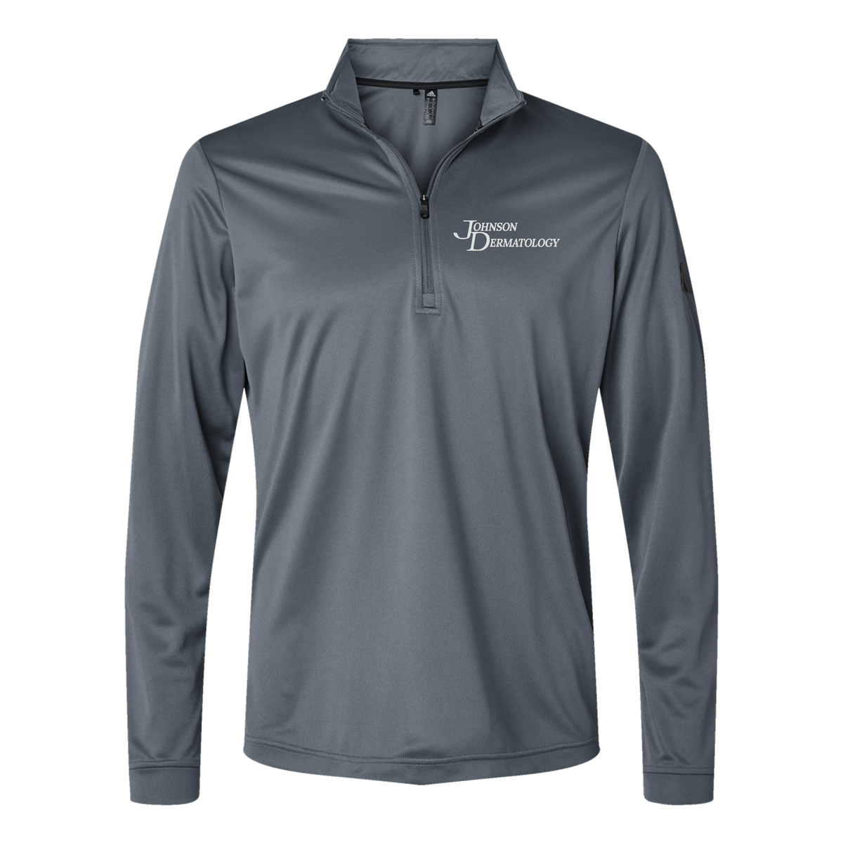 johnsondermatology-adidas-quarter-zip-embroidery-leftchest-A401-onix-flat-front
