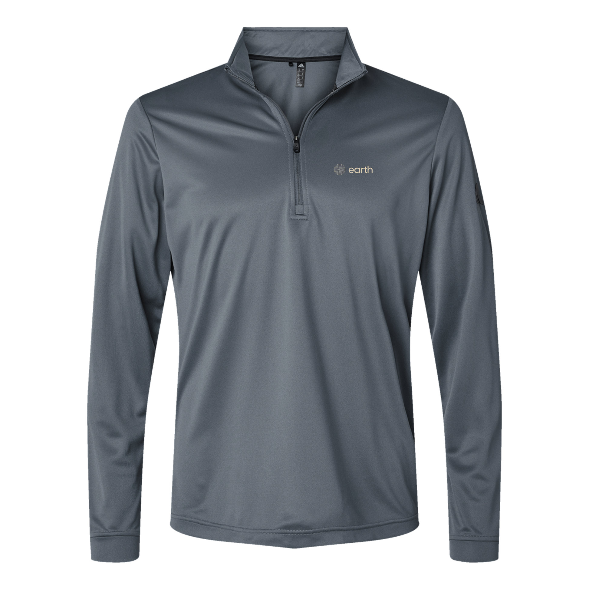 earthfuneral-adidas-quarter-zip-embroidery-leftchest-A401-onix-flat-front