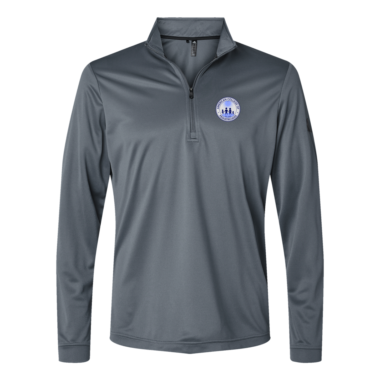 acpeds-adidas-quarter-zip-embroidery-leftchest-A401-onix-flat-front