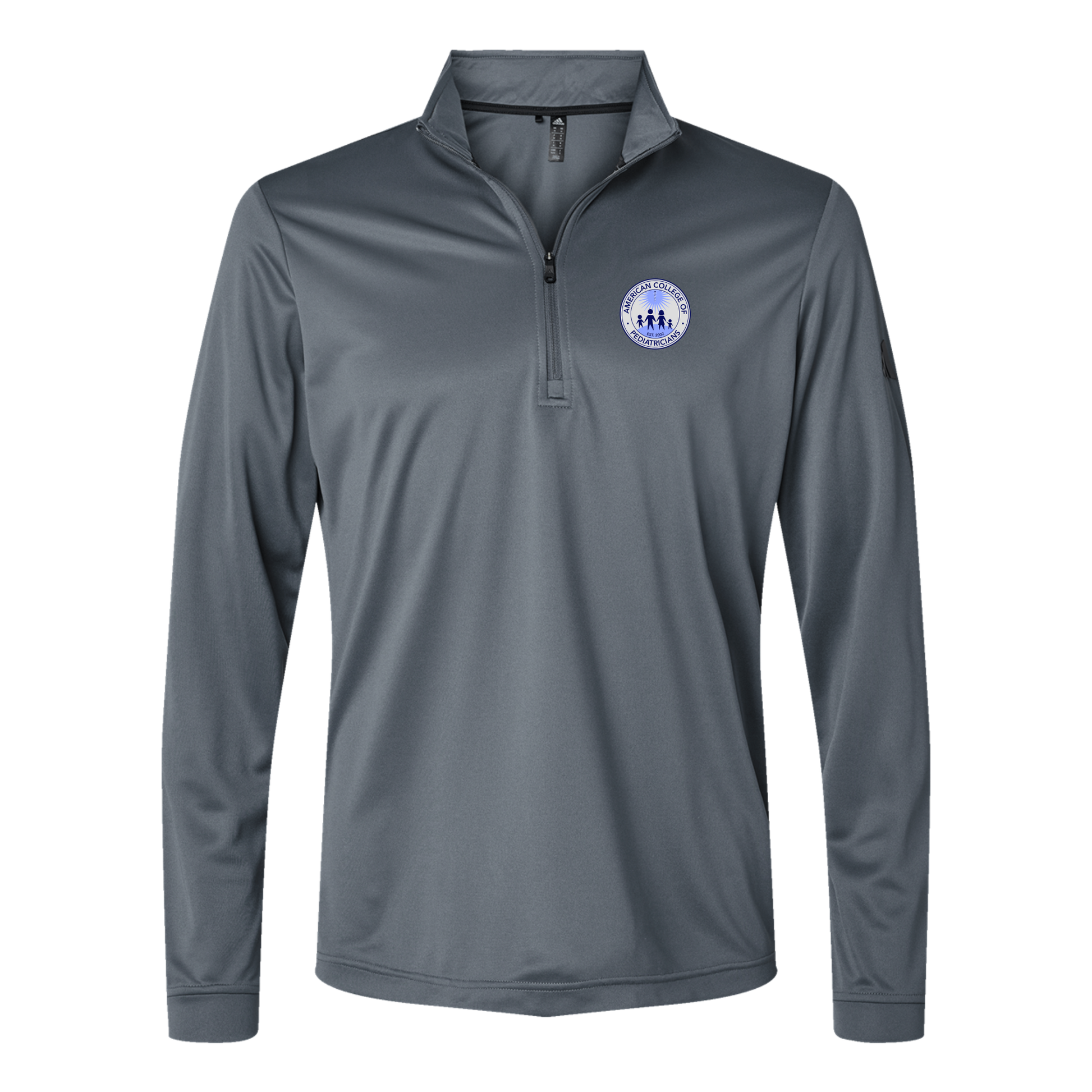 acpeds-adidas-quarter-zip-embroidery-leftchest-A401-onix-flat-front